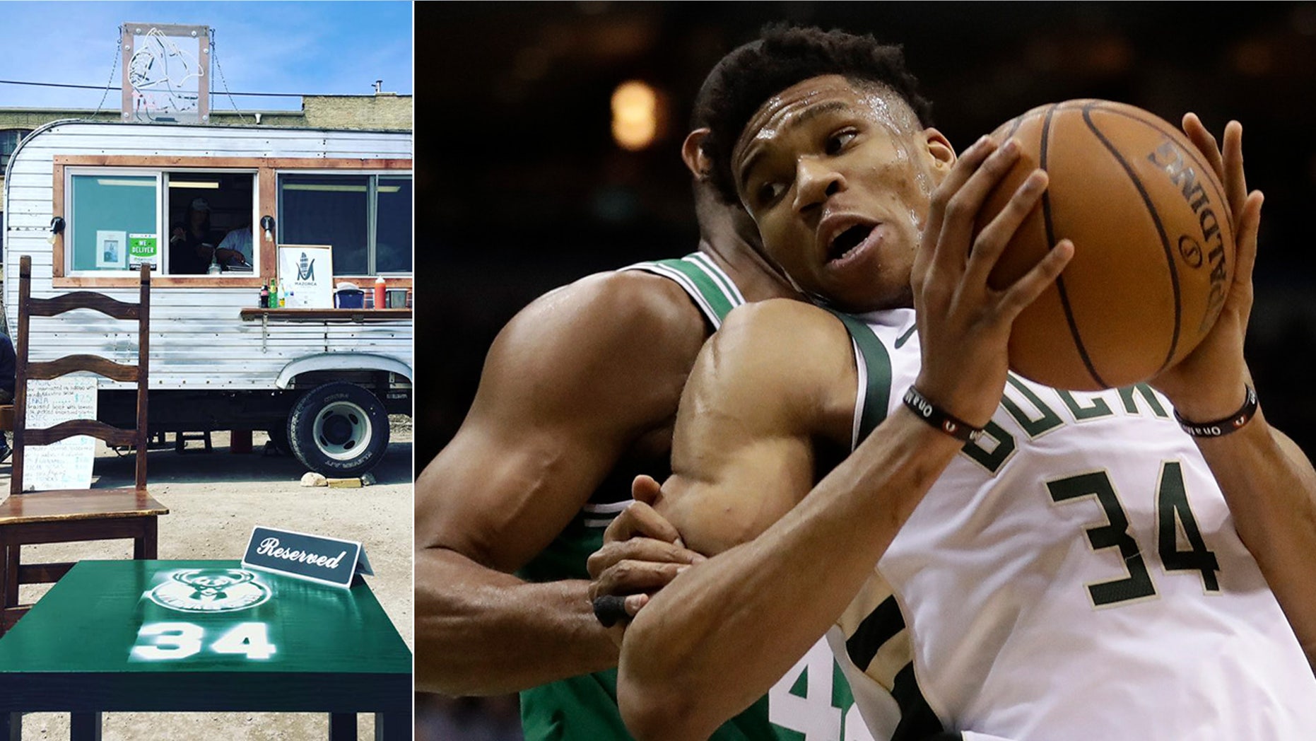 Mazorca posted a photo on its Facebook page showing its reserved table for Giannis Antetokounmpo.