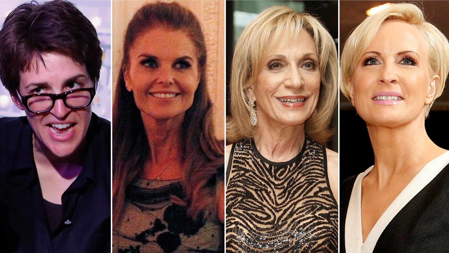 Tom Brokaw's defenders at NBC/MSNBC reportedly include, from left, Rachel Maddow, Maria Shriver, Andrea Mitchell and Mika Brzezinski.