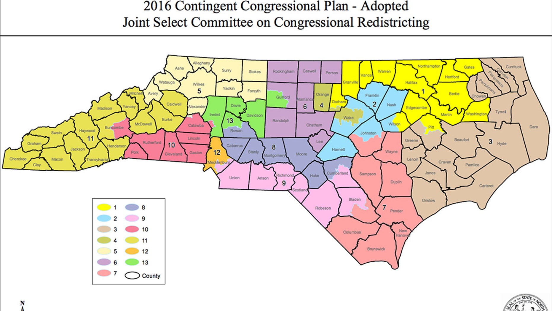 North Carolina Congressional Districts Map