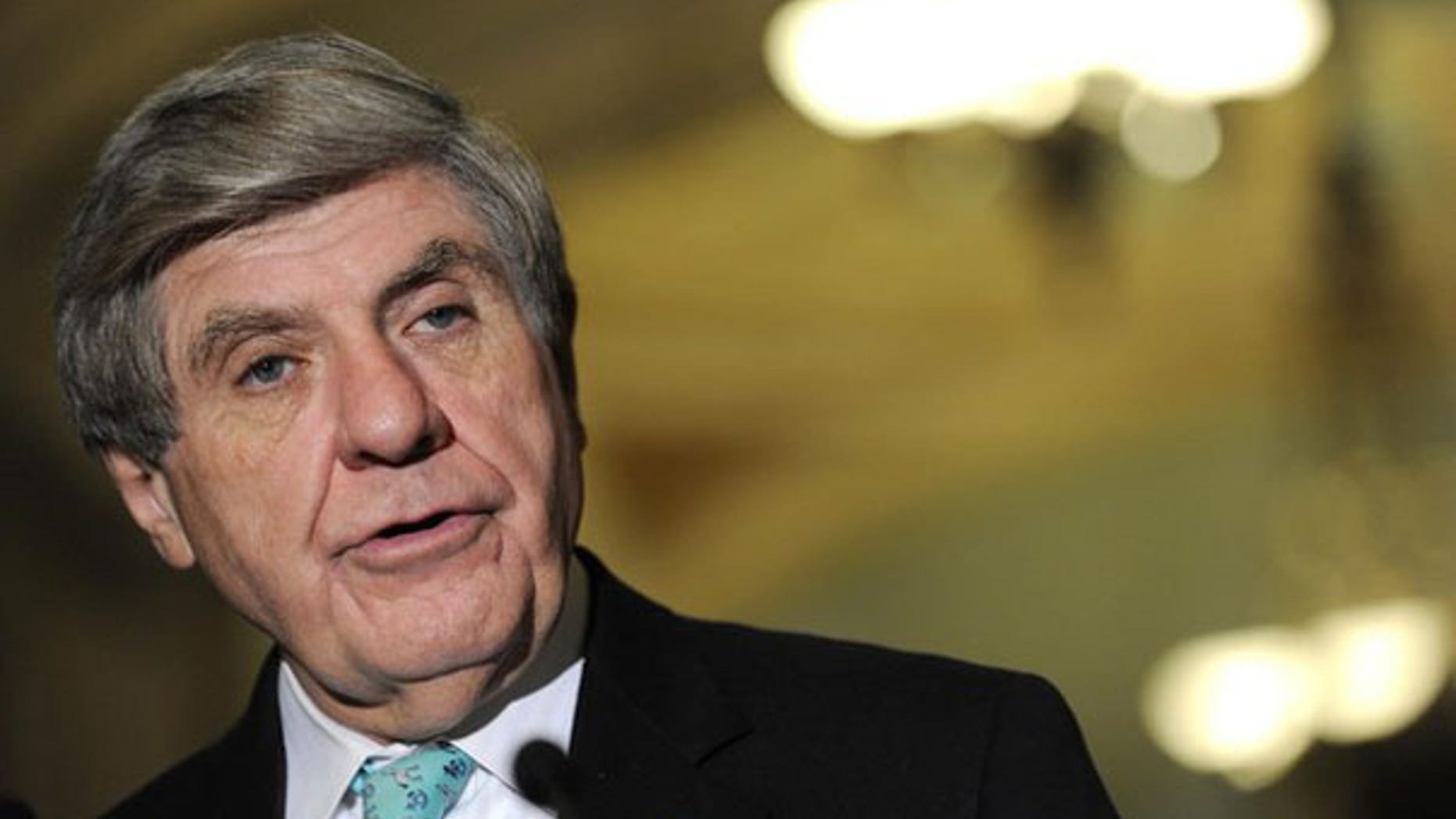 Sen. Ben Nelson speaks about health care legislation at the U.S. Capitol Dec. 19. (Reuters Photo)