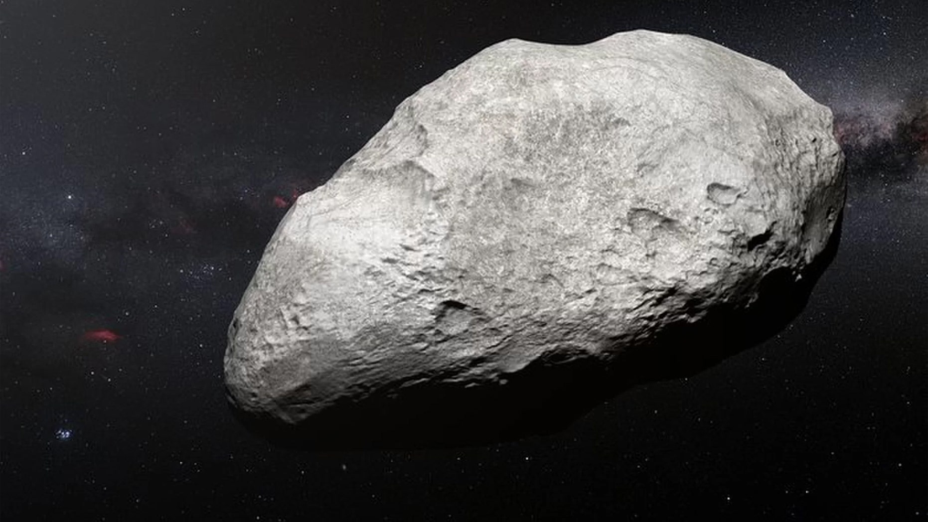 An artistic representation of the exiled asteroid 2004 EW95, whose inner solar system origins confirm theories about the system's early days. Credit: ESO/M. Kornmesser