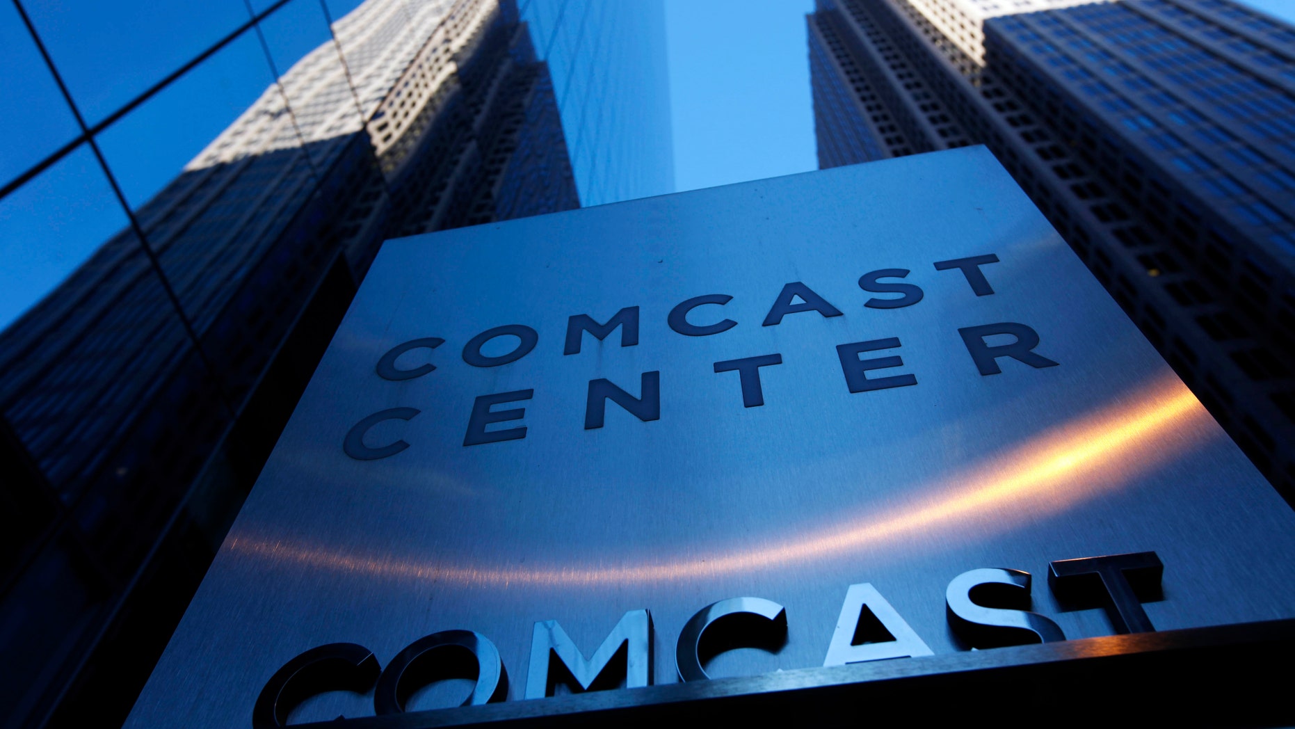 Dec. 3, 2009: This photo shows a sign outside the Comcast Center in Philadelphia.