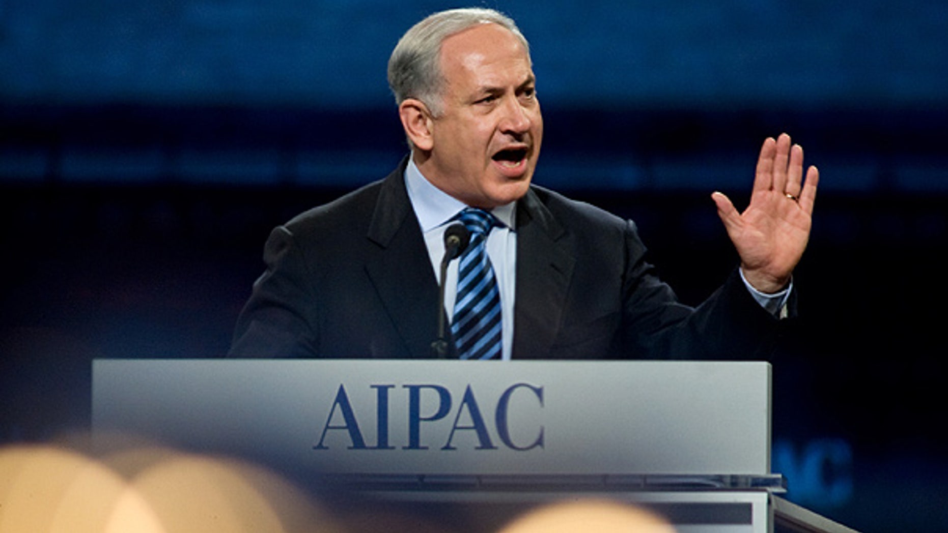 Mar. 22: Israel Prime Minister Benjamin Netanyahu addresses the American Israel Public Affairs Committee Policy Conference dinner in Washington.