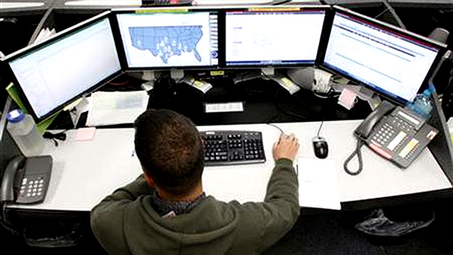 July 20, 2010: A network defender works at the Air Force Space Command Network Operations & Security Center at Peterson Air Force Base in Colorado Springs, Colorado.