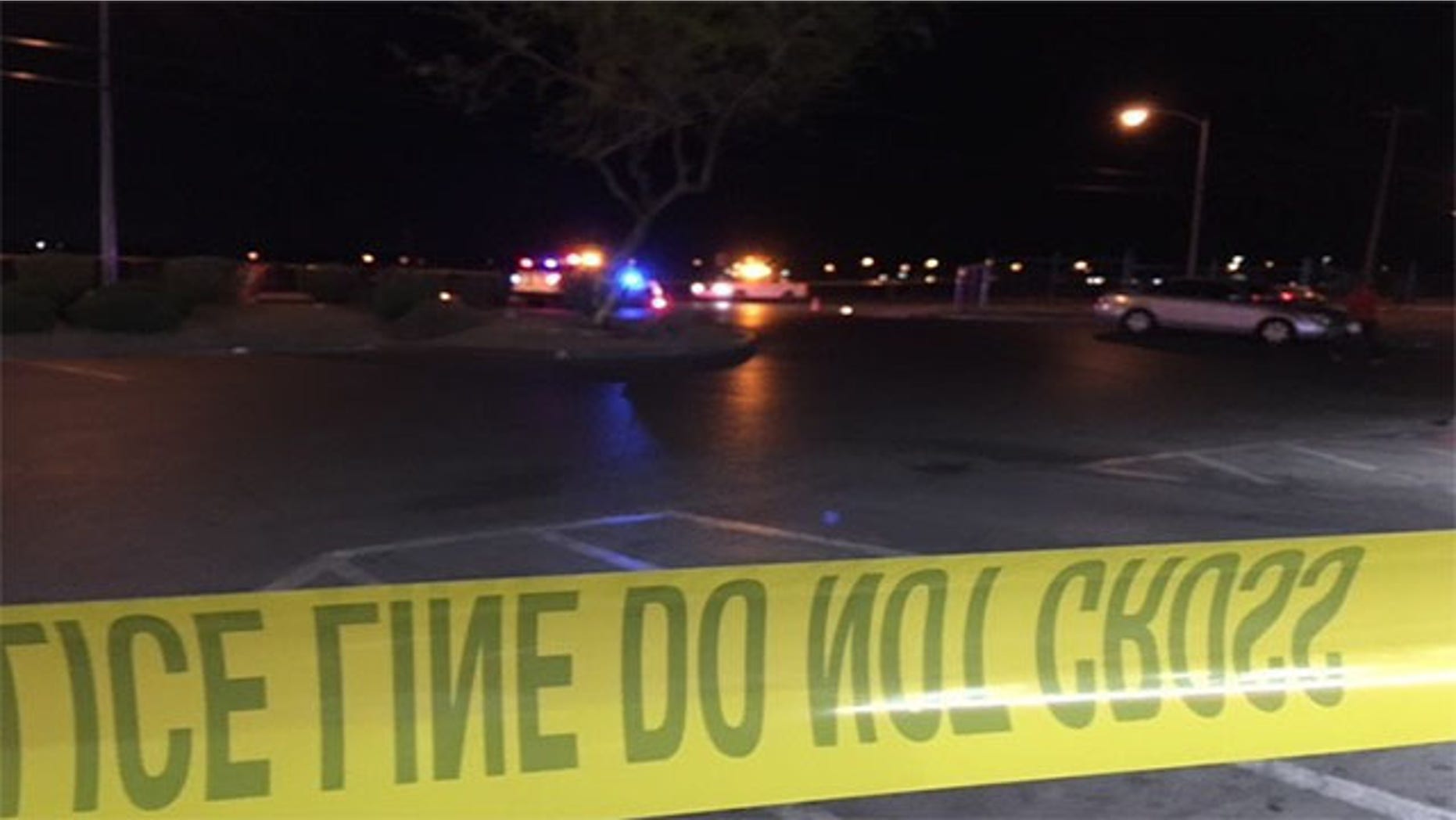 Police respond to a fatal shooting in North Las Vegas, Nev. on April 1, 2017.