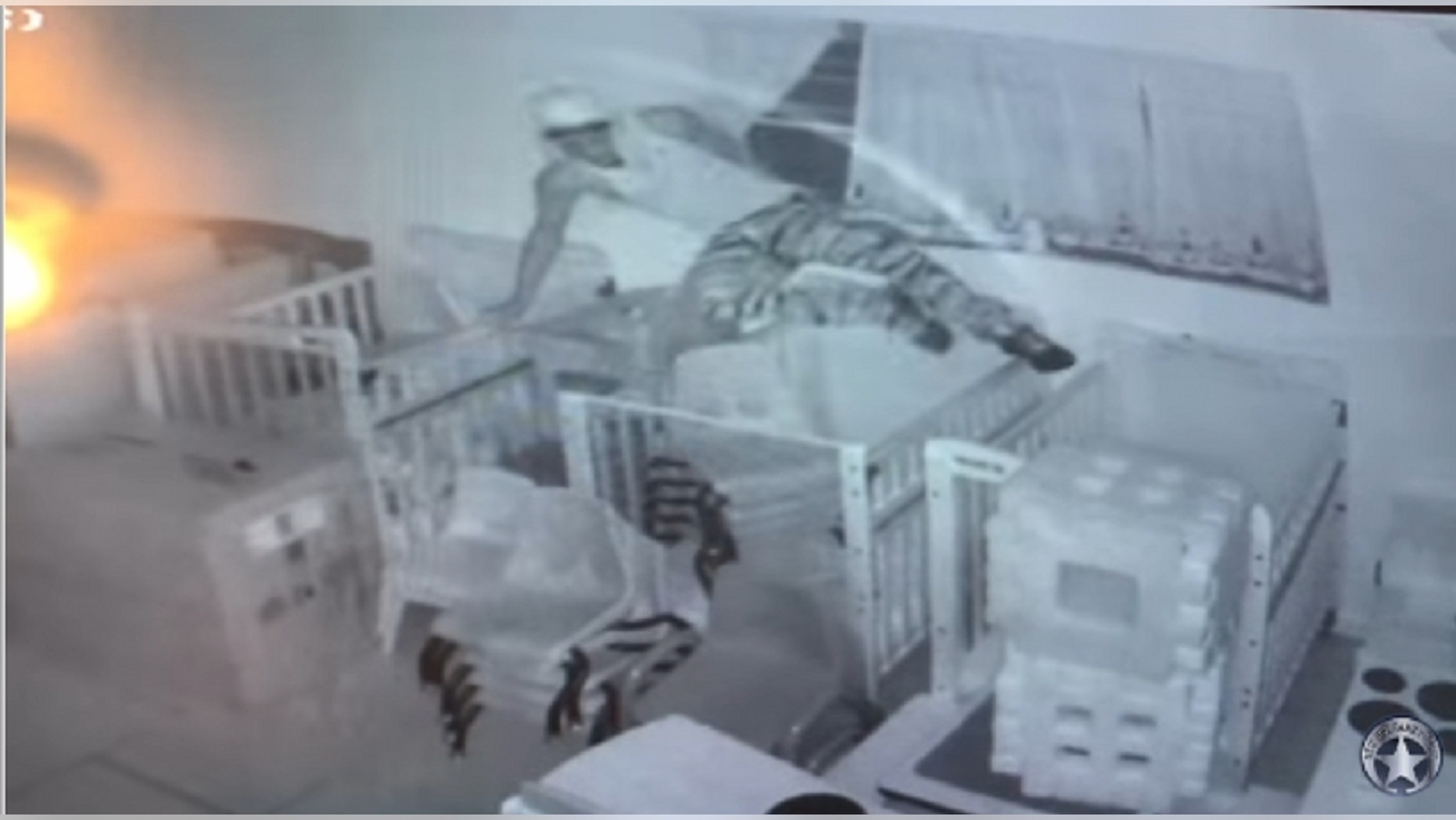 The burglar was caught on surveillance breaking into the New Orleans preschool through an unlocked window Monday night. (New Orleans Police Department)
