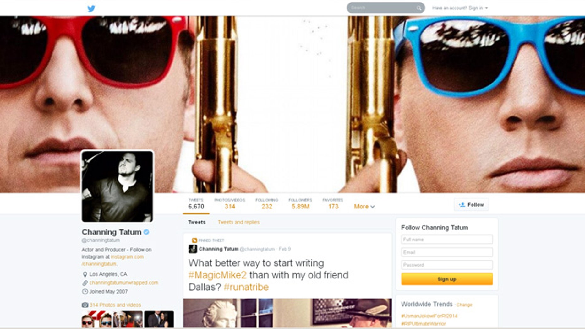 A screenshot of one of Twitter's redesigned profile pages.