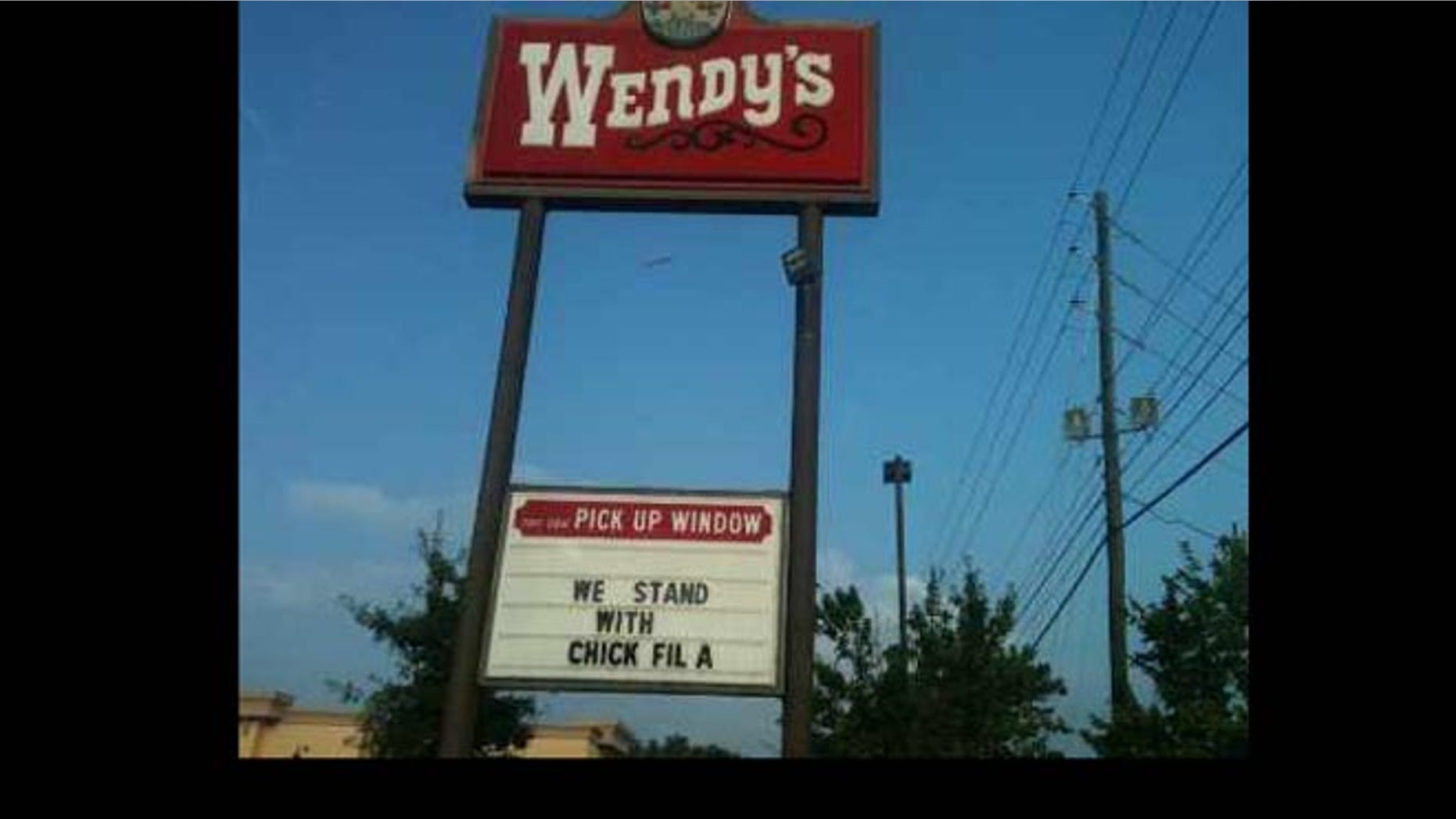 A sign outside one Tarheel Capital Wendy's.