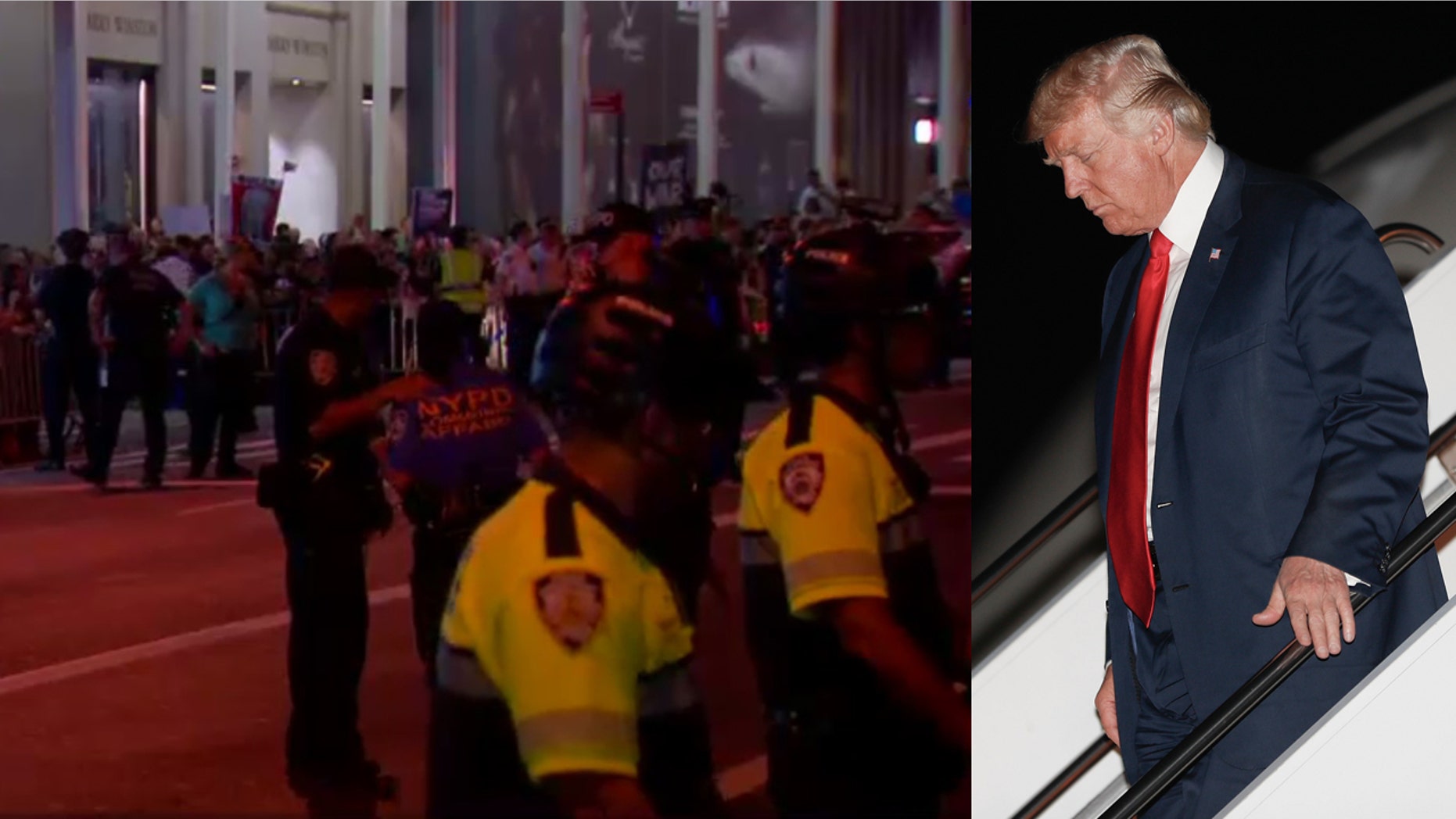 President trump arrived at Trump Tower in Manhattan on Monday night.