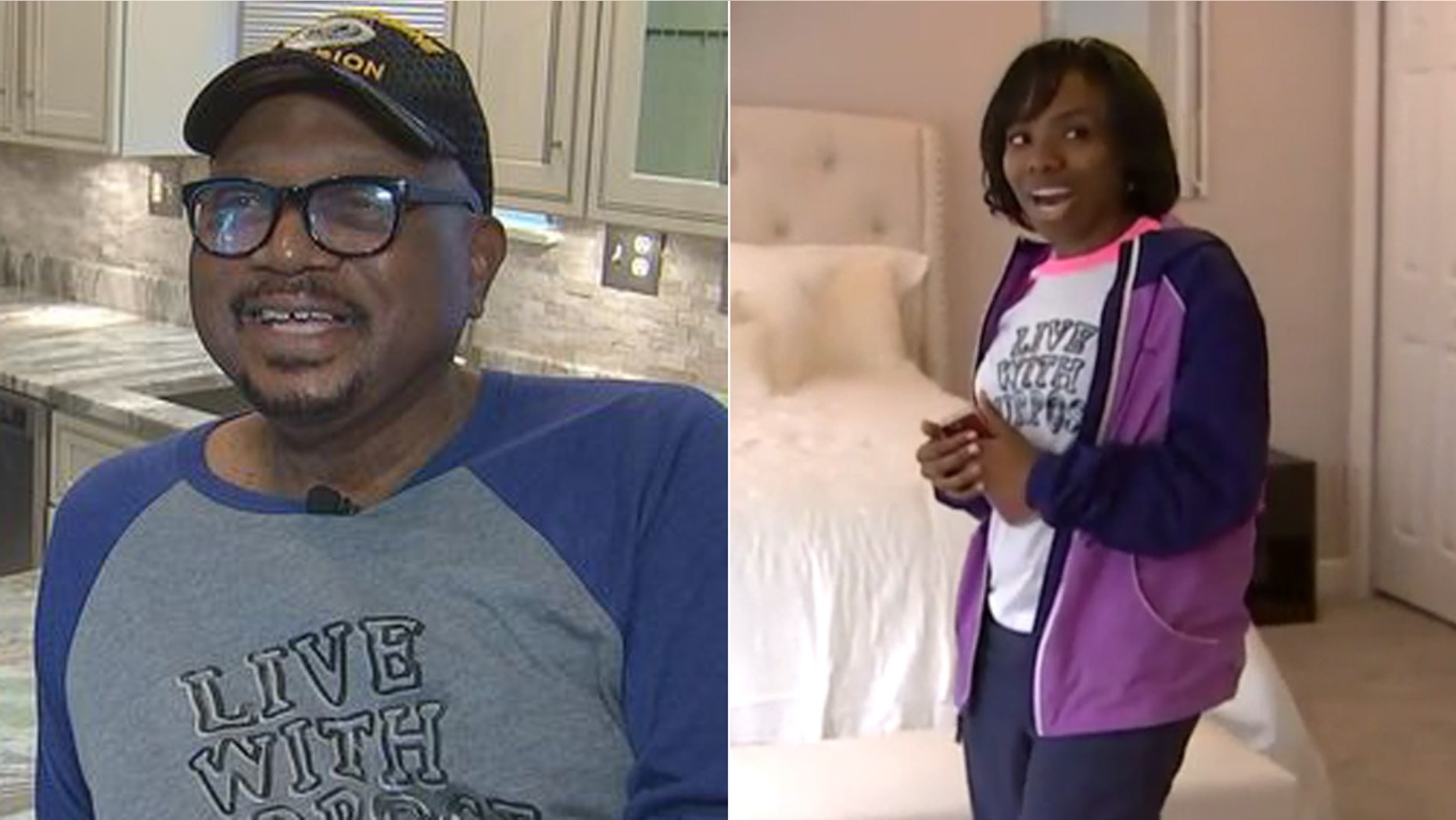 Mark, an Army veteran, and his granddaughter, Taj Renee, were surprised by a local design company.