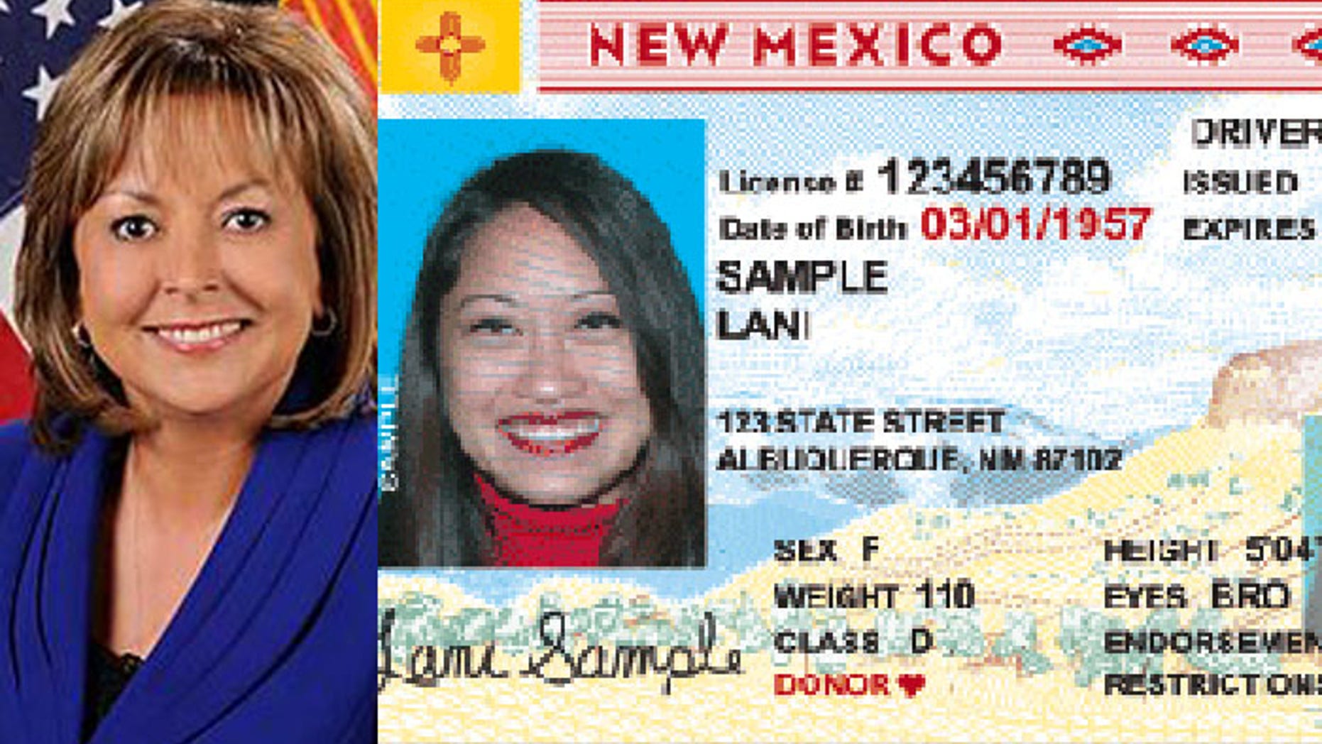 New Mexico Gov. Susana Martinez (l.) is warning that all of the state's driver's licenses will be questioned in January. (State of New Mexico)
