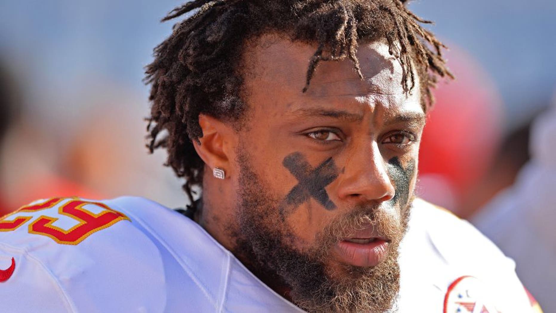 Jan 1, 2017; San Diego, CA, USA; Kansas City Chiefs strong safety Eric Berry (29) looks on during the first quarter against the San Diego Chargers at Qualcomm Stadium. Mandatory Credit: Jake Roth-USA TODAY Sports