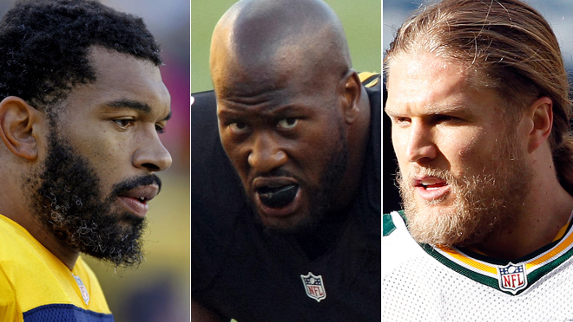 From left: Julius Peppers, James Harrison, Clay Matthews.