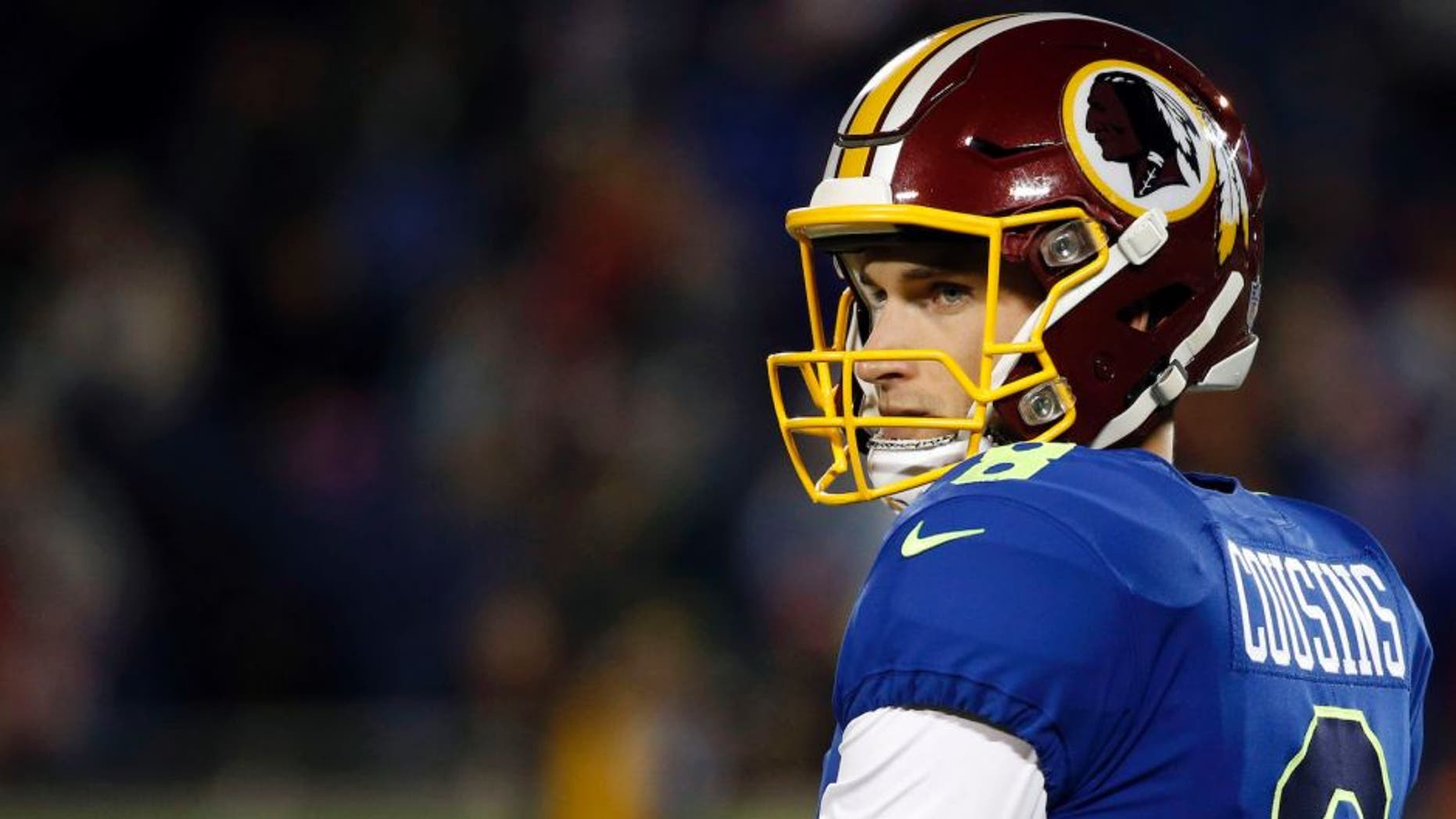 Jan 29, 2017; Orlando, FL, USA; NFC quarterback Kirk Cousins of the Washington Redskins (8) prior to the game at Citrus Bowl. Mandatory Credit: Kim Klement-USA TODAY Sports
