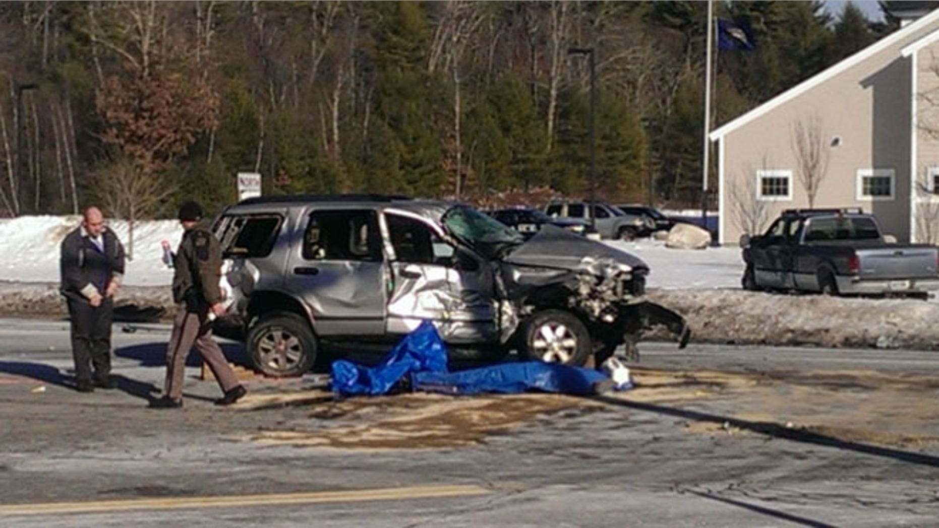 The scene of the accident that killed 30-year-old Brookline, N.H., resident Katie Hamilton.