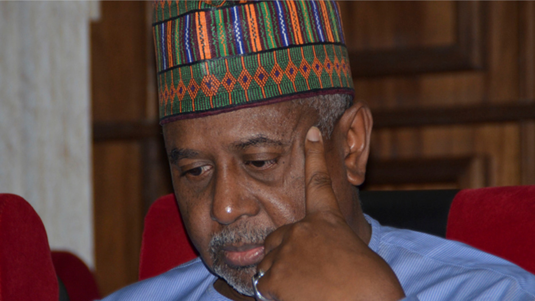 Sept. 1, 2015: Nigeria's former national security adviser Sambo Dasuki attends a hearing to face charges of possessing weapons illegally, at the Federal High Court in Abuja, Nigeria.