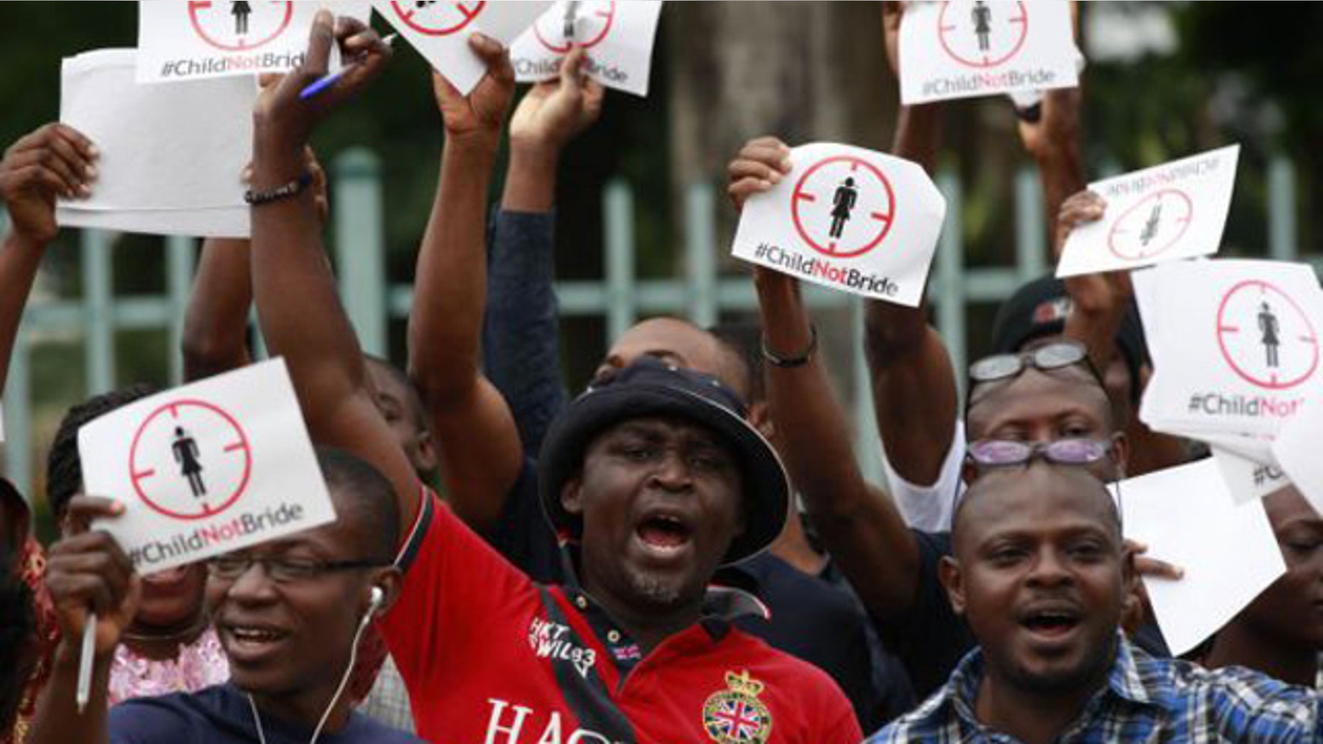 July 20, 2013: People protest against underage marriages in Lagos, Nigeria. (AP/Sunday Alamba, File)
