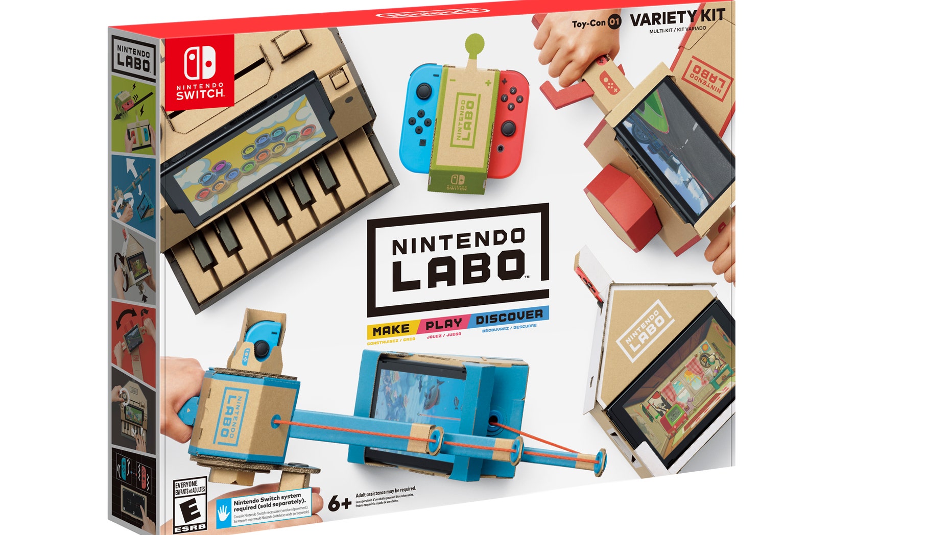 The Nintendo Labo Variety Kit includes all the necessary materials and software to create five different Toy-Con projects: RC Car, Fishing Rod, House, Motorbike and Piano. (Photo: Business Wire)