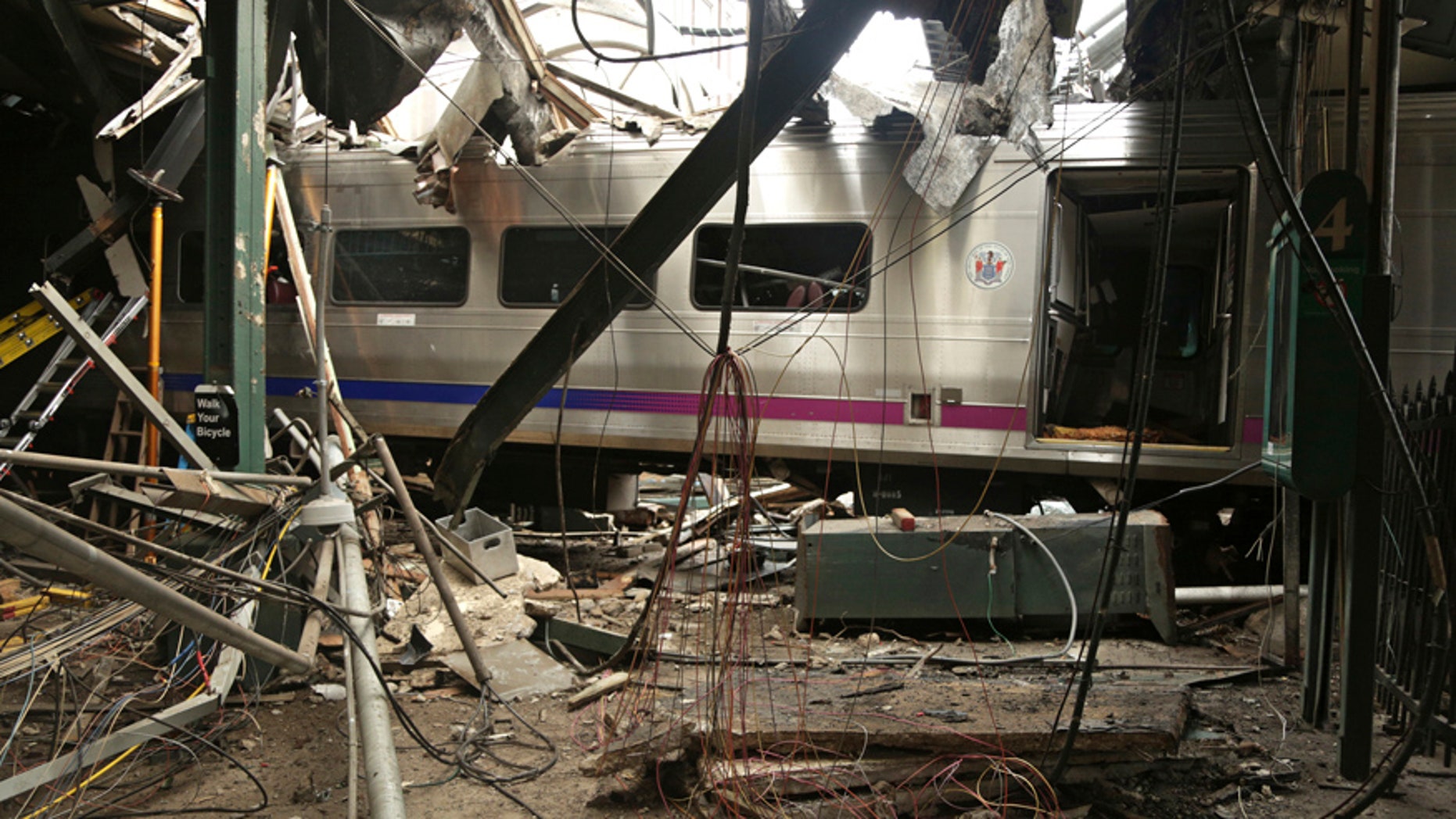 Oct. 1, 2016: Damage done to the Hoboken Terminal in Hoboken, N.J., after a commuter train crash.