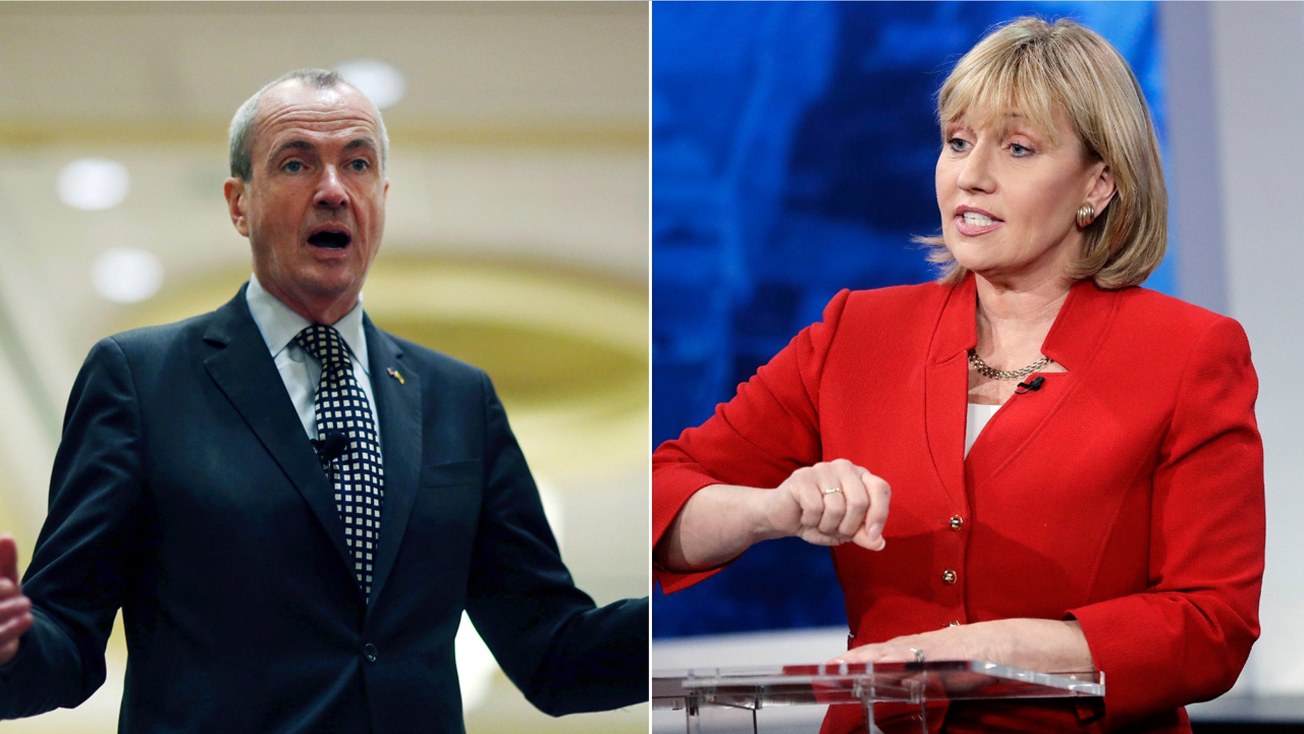 Democratic nominee for New Jersey governor Phil Murphy (left) leads incumbent Republican Lt. Gov. Kim Guadagno by 42-29 percent, according to a new Fox News Poll.