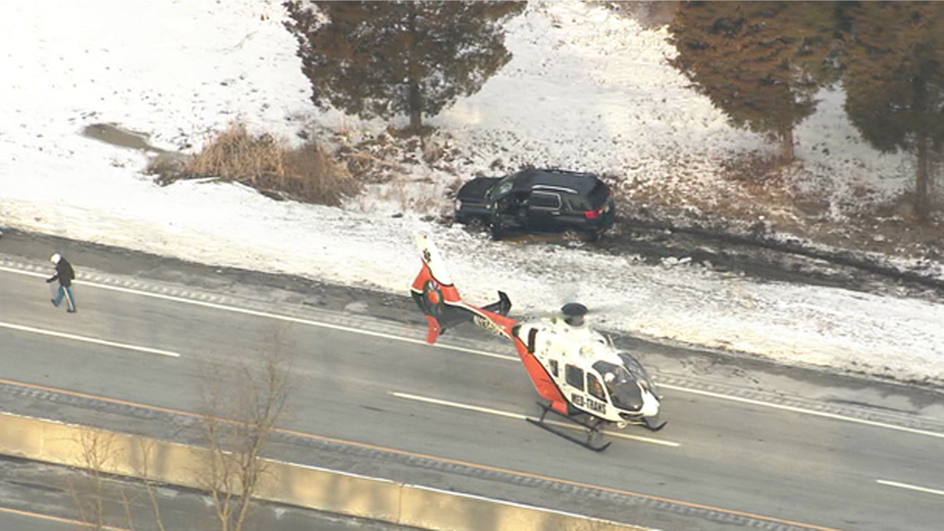 The New Jersey Turnpike was closed in both directions Monday in Salem County after police say flying debris caused a crash.