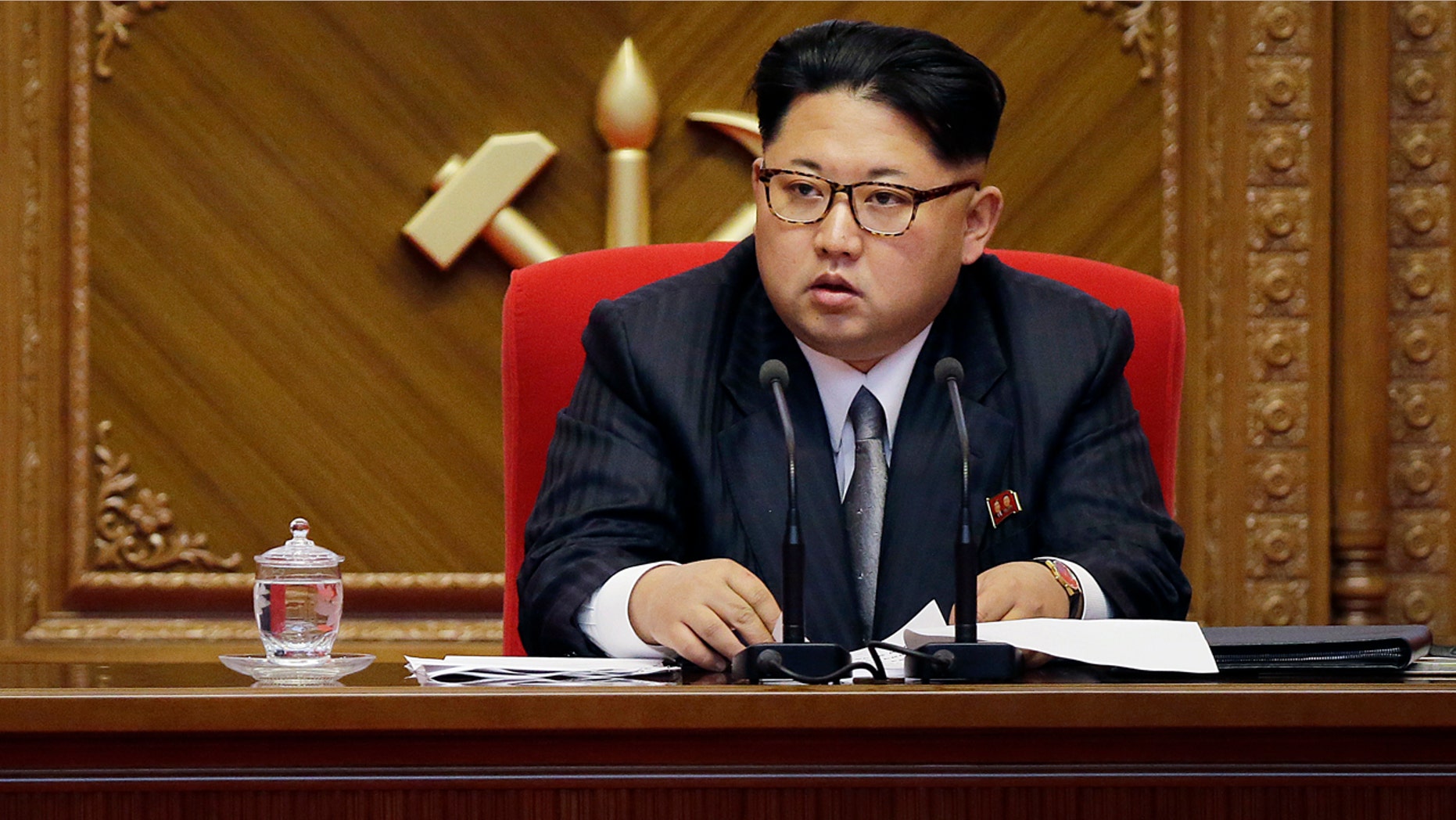 May 9, 2016: North Korean leader Kim Jong Un listens during the ruling Workers' Party congress in Pyongyang