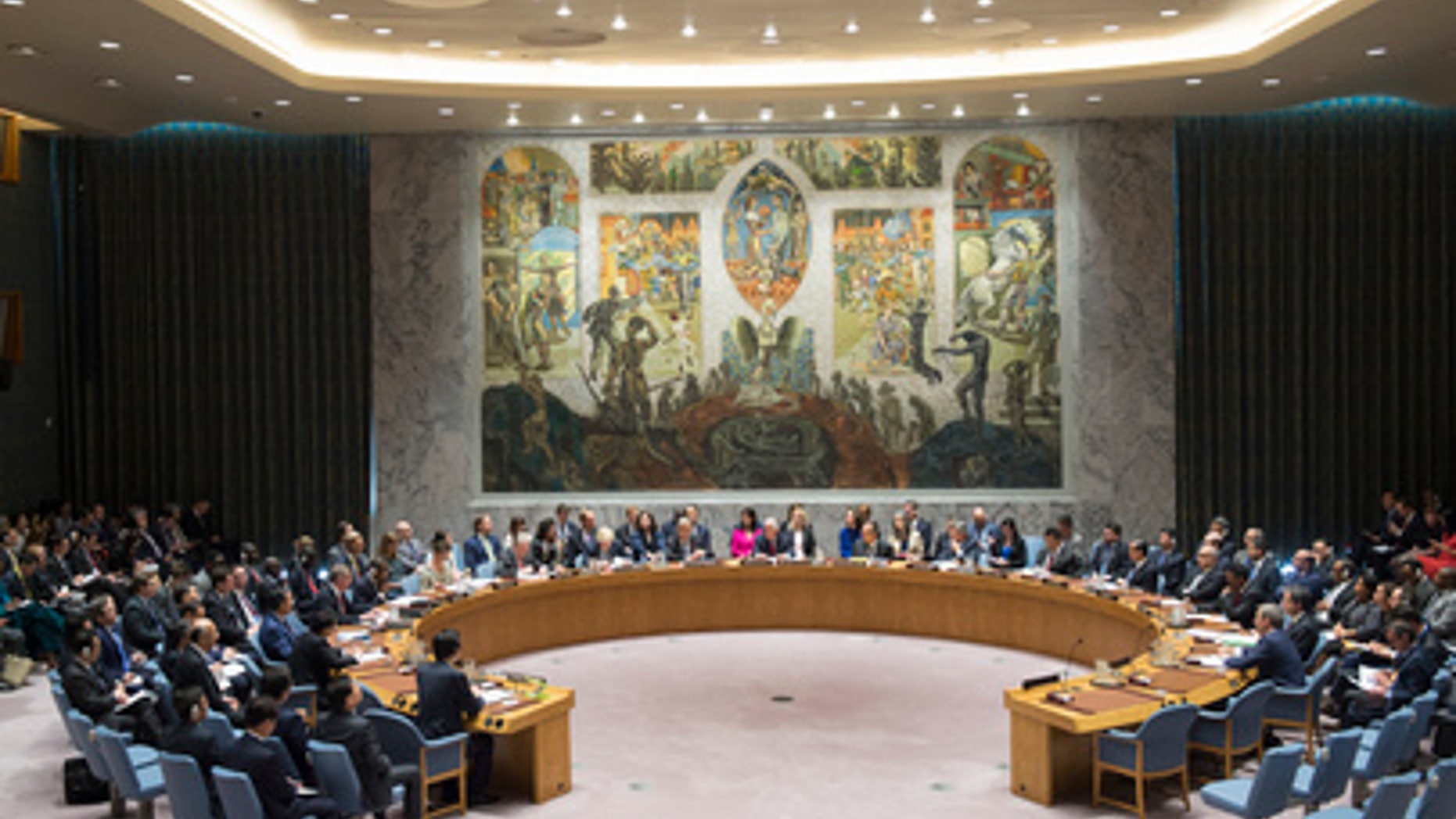 The United Nations Security Council holds meeting on the nuclear weapon and ballistic missile programs of the Democratic People’s Republic of Korea in New York on April 28, 2017.
