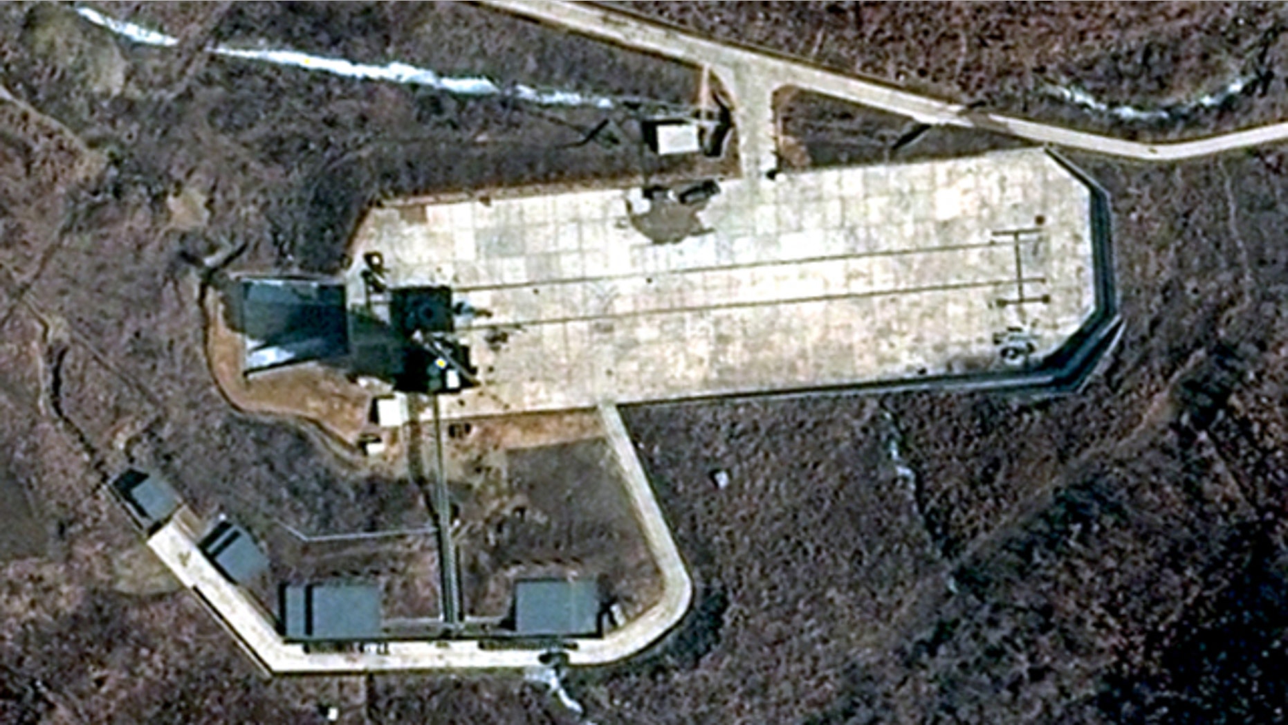 This March 28, 2012 satellite image provided by DigitalGlobe shows North Korea's Tongchang-ri Launch Facility on the nation's northwest coast. The image appears to show preparations beginning for a long-range rocket launch in North Korea despite international objections.