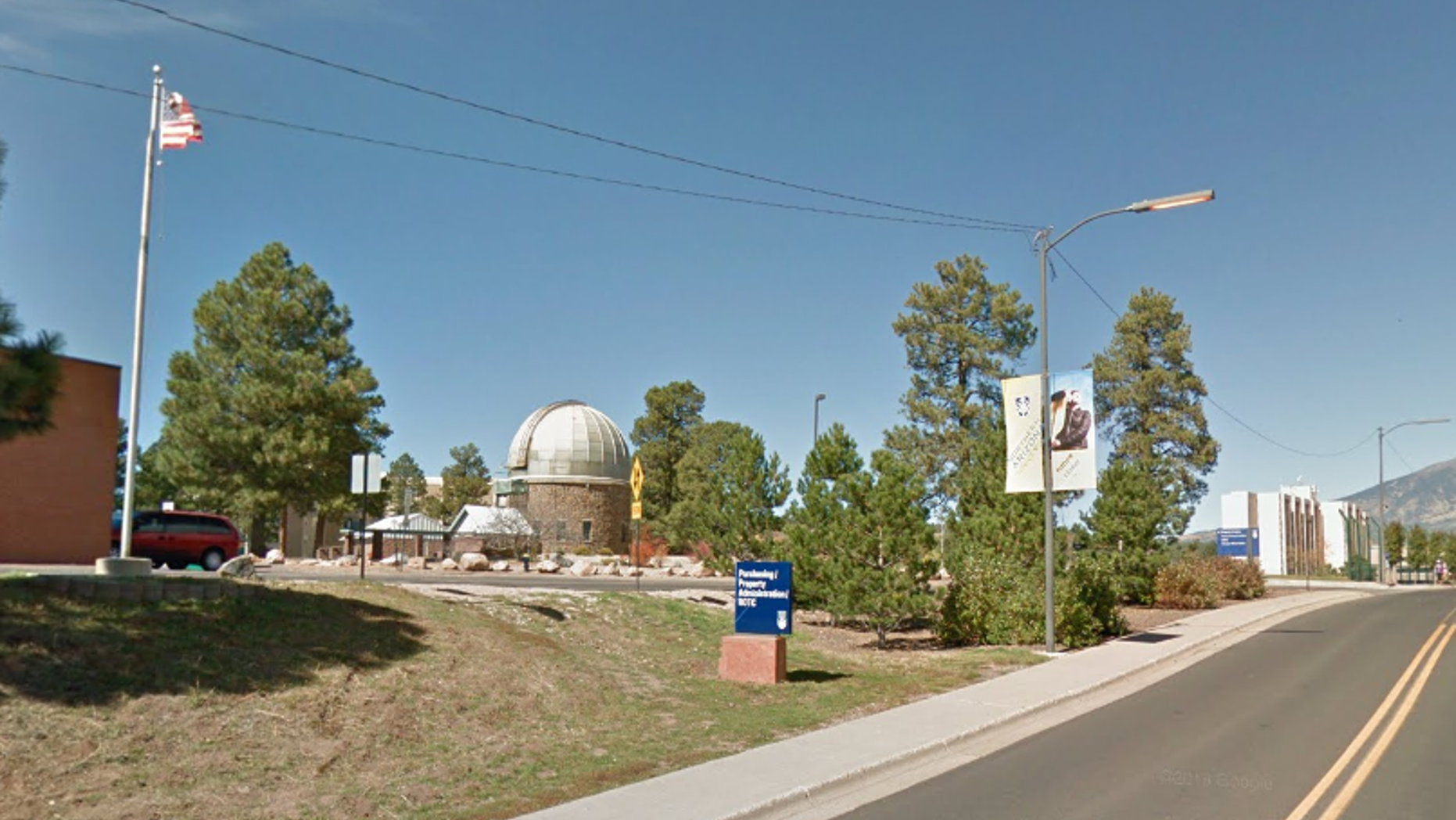 The signs appeared on the Northern Arizona University campus.