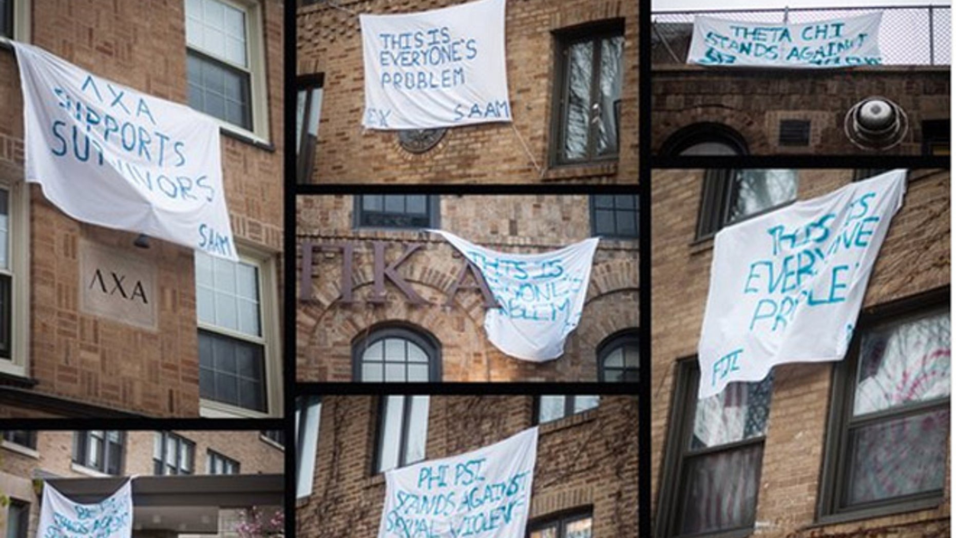 The banners hung out by Northwestern fraternities were apparently weel-intentioned, but feminists groups were angry. (The Daily Northwestern)