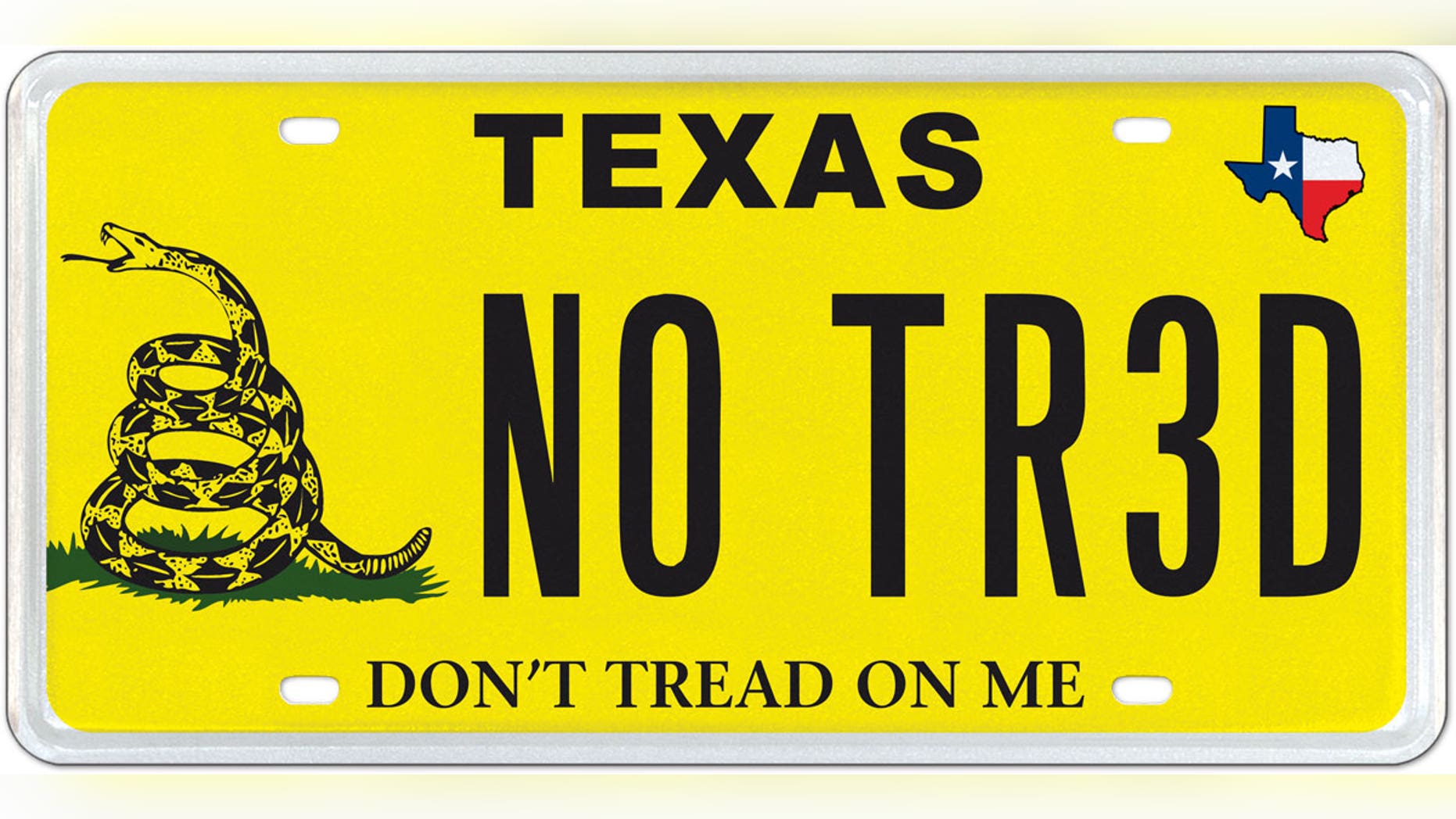 Texas Gadsden 'Don't Tread on Me' license plate