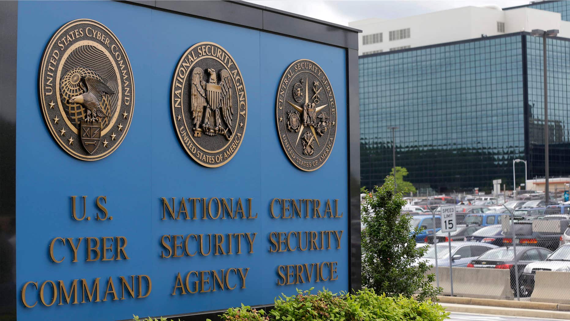 June 6, 2013: A sign stands outside the National Security Administration (NSA) campus in Fort Meade, Md.