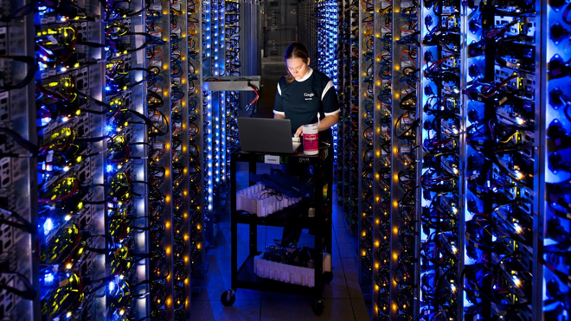 Denise Harwood diagnoses an overheated computer processor at Google's data center in The Dalles, Ore.