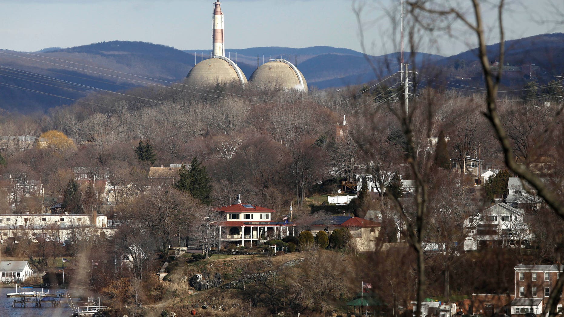 Reactor containment domes of the Indian Point nuclear reactor in Buchanan, N.Y.