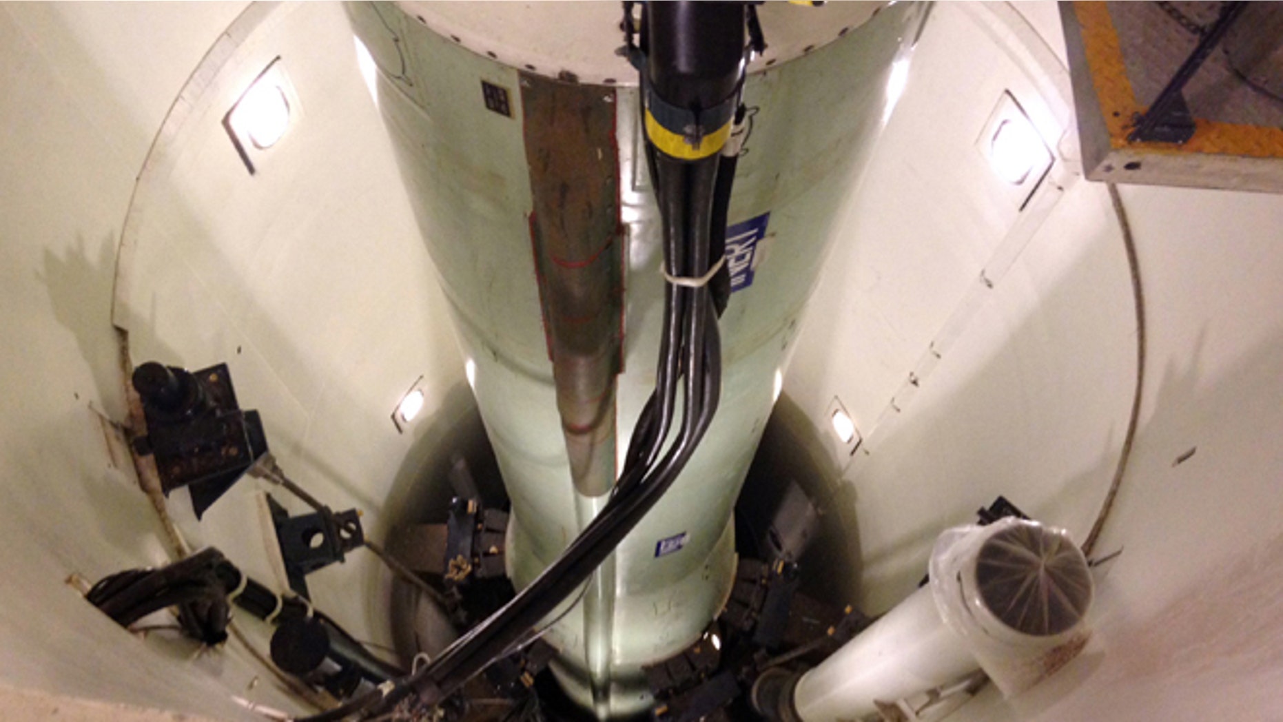 Jan. 9, 2014: This photo shows a mockup of a Minuteman 3 nuclear missile used for training by missile maintenance crews at F. E. Warren Air Force Base, Wyo.