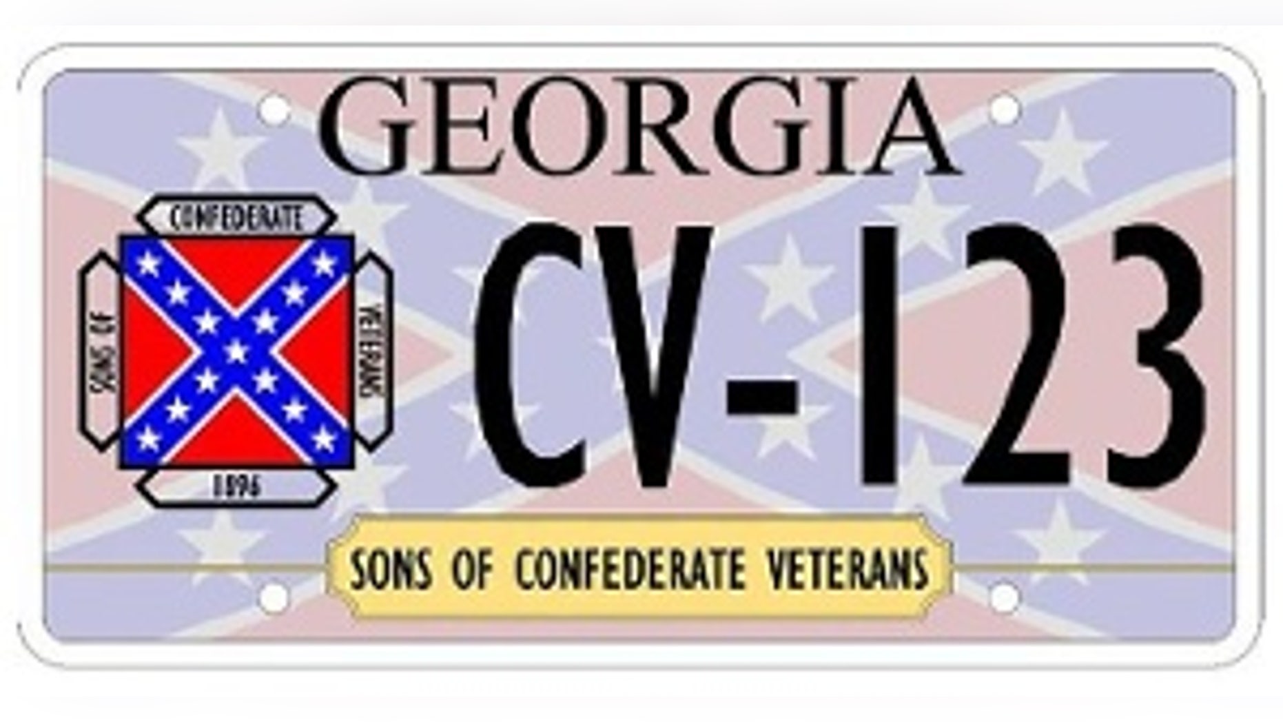 Redesigned Georgia license plate removes the faded Rebel flag background.