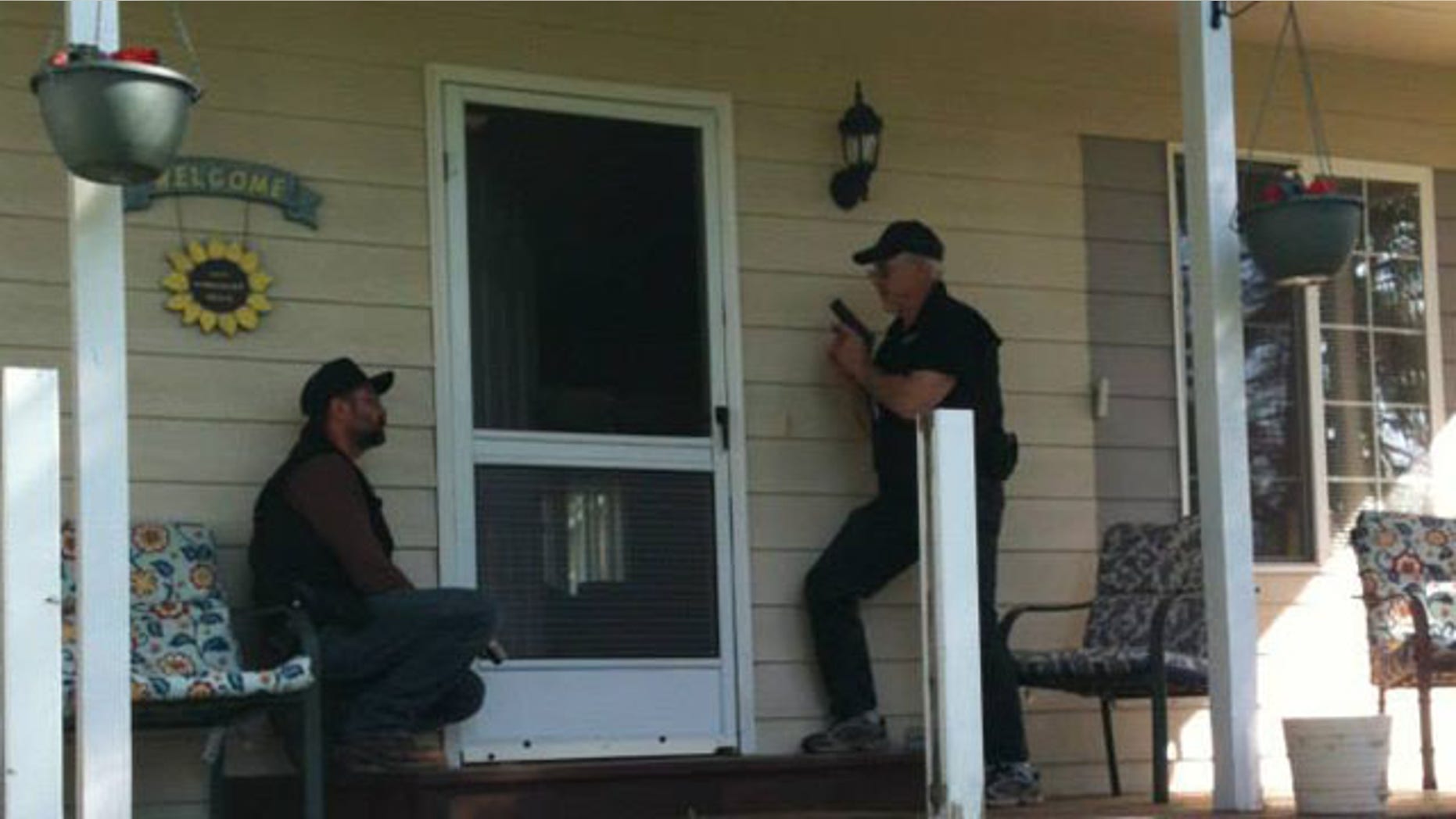 North Valley Community watch members prepare to check on a home.
