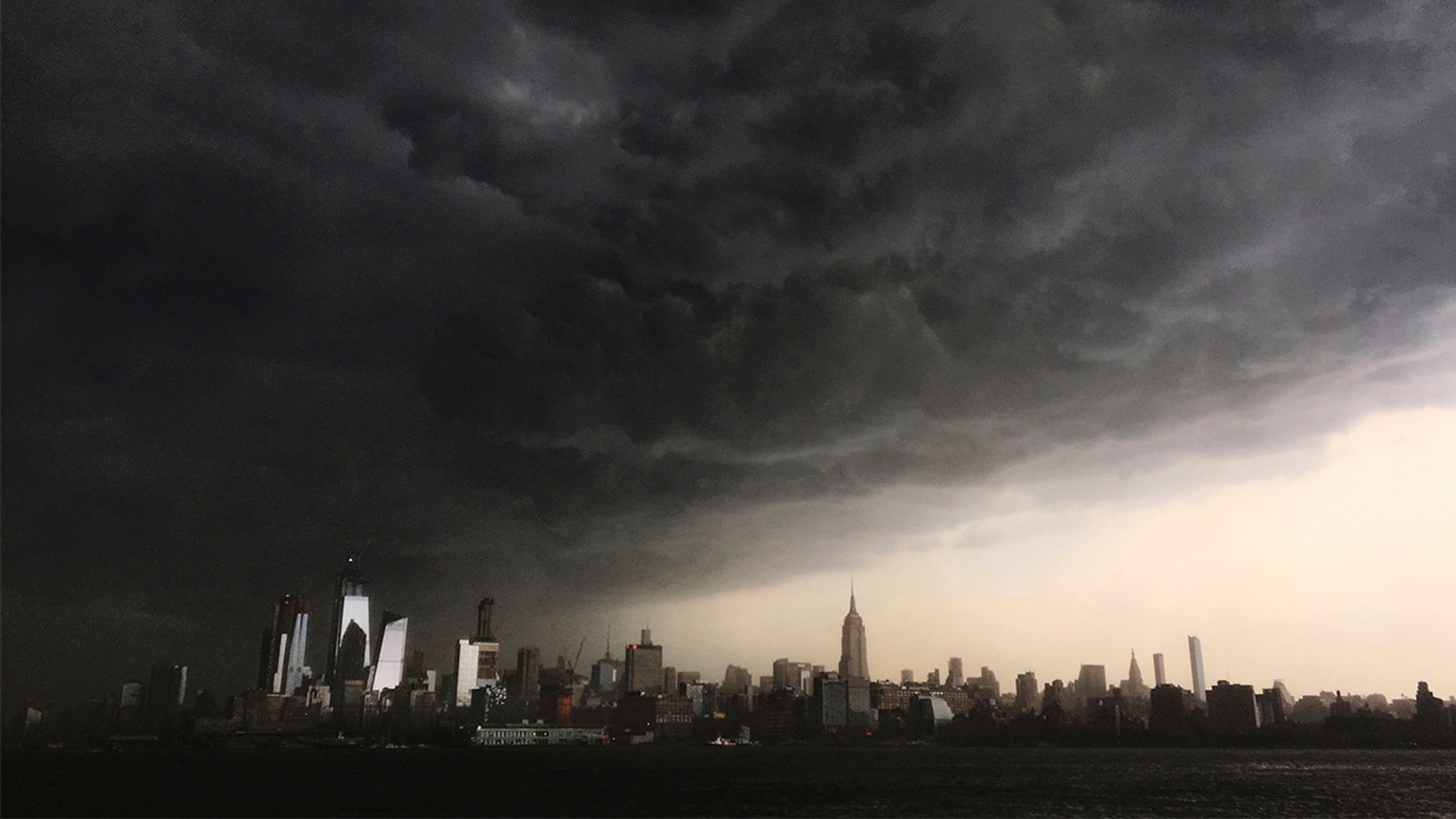 File photo: Storm clouds being gathered over New York City on May 15, 2018. 