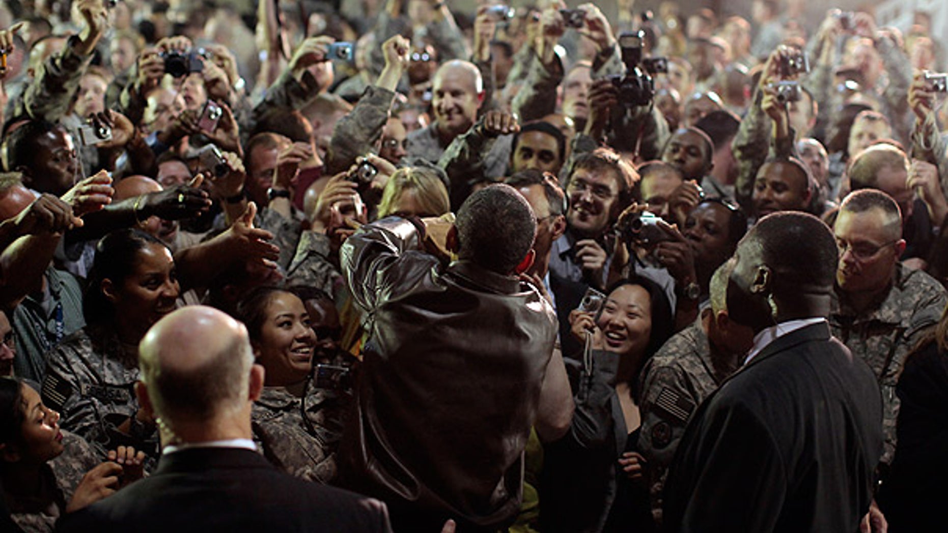 Mar. 28: President Obama rallies troops and military personnel at Bagram Air Base in Afghanistan.