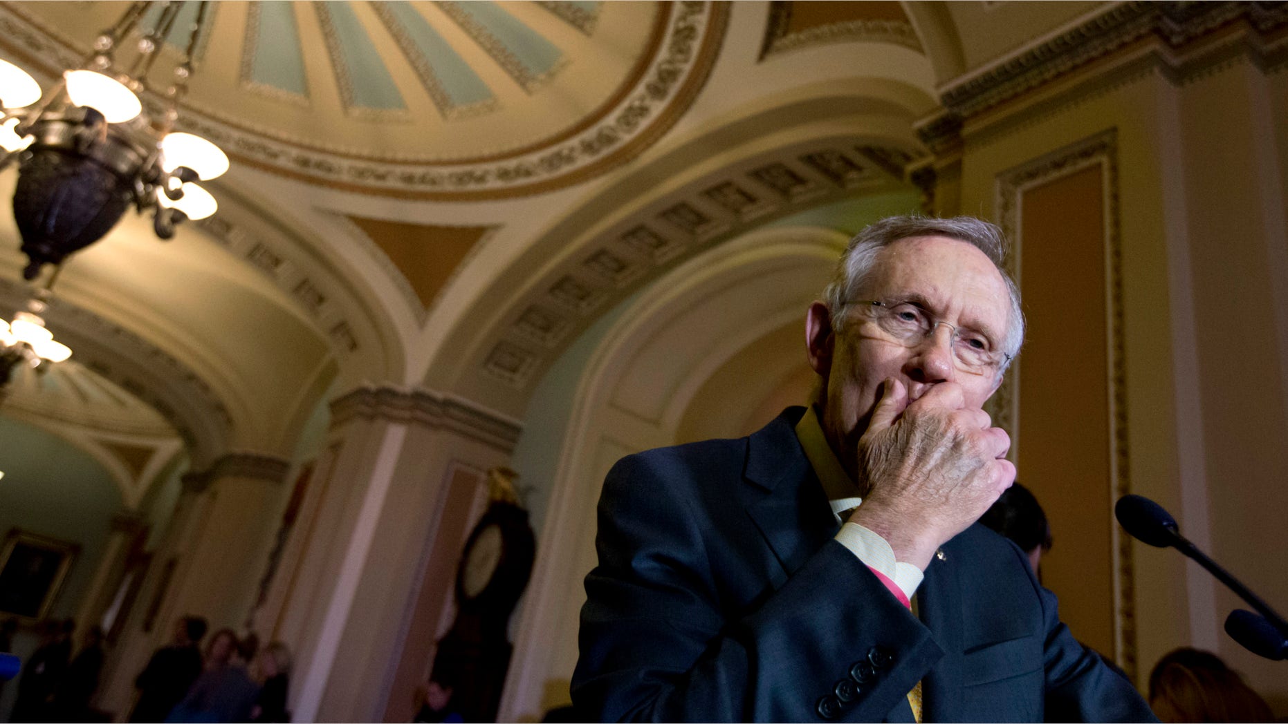 Dec. 4, 2012: Senate Majority Leader Harry Reid of Nev. pausing during his news conference on Capitol Hill in Washington.