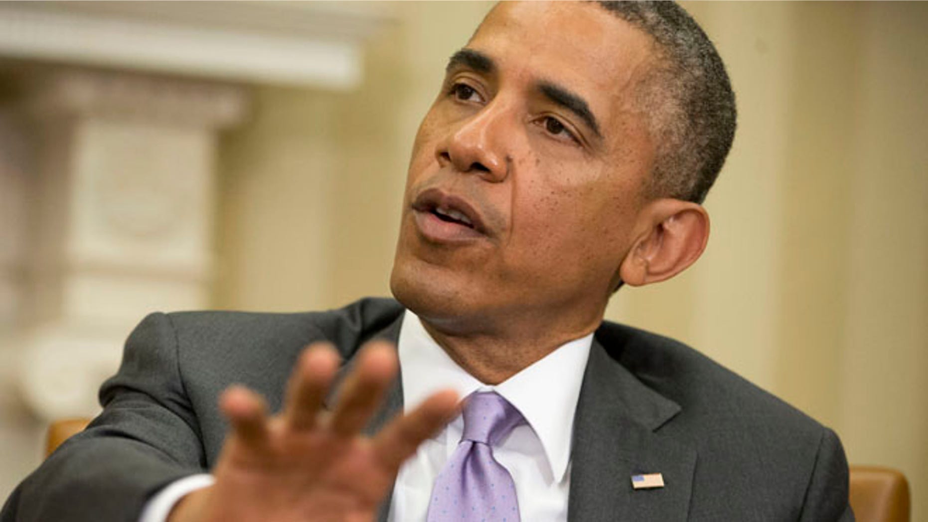 June 12, 2014: President Obama speaks in the Oval Office of the White House in Washington.