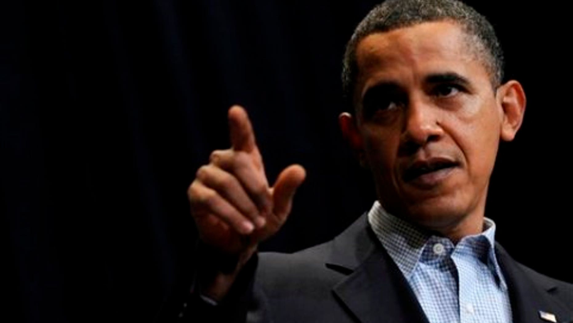 President Barack Obama delivers remarks at the Democratic National Committee Winter Meeting in Washington, Saturday, Feb. 6, 2010. (AP)