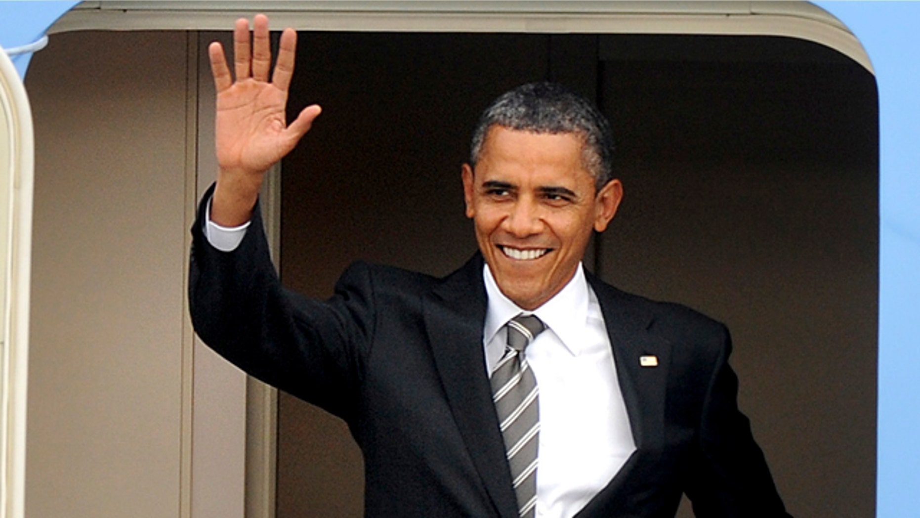 Sept. 25: President Barack Obama leaves Air Force One upon arrival at Moffett Federal Airfield near San Jose, Calif.