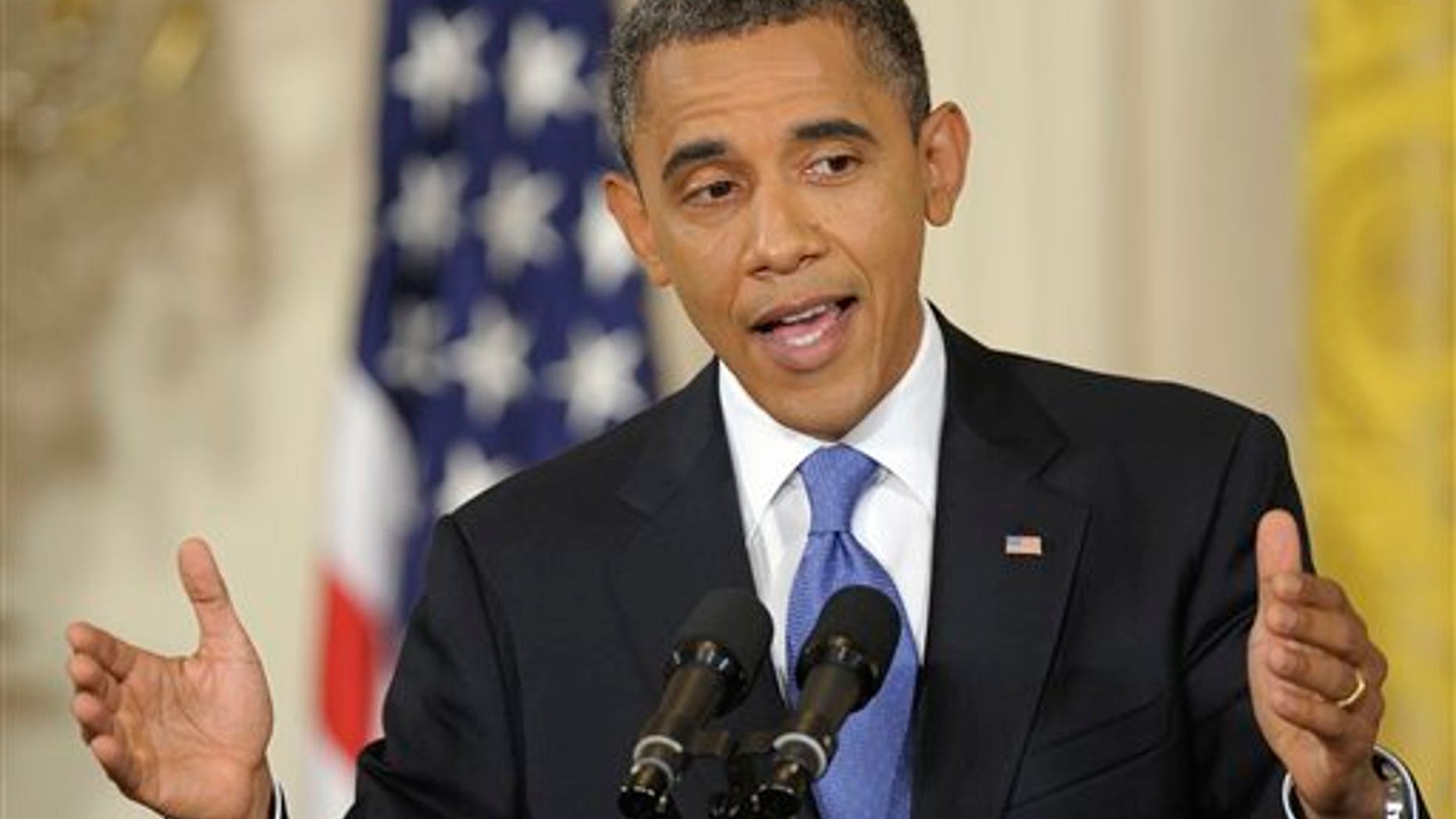 Oct. 6: President Barack Obama gestures during a news conference in the East Room of the White House in Washington.