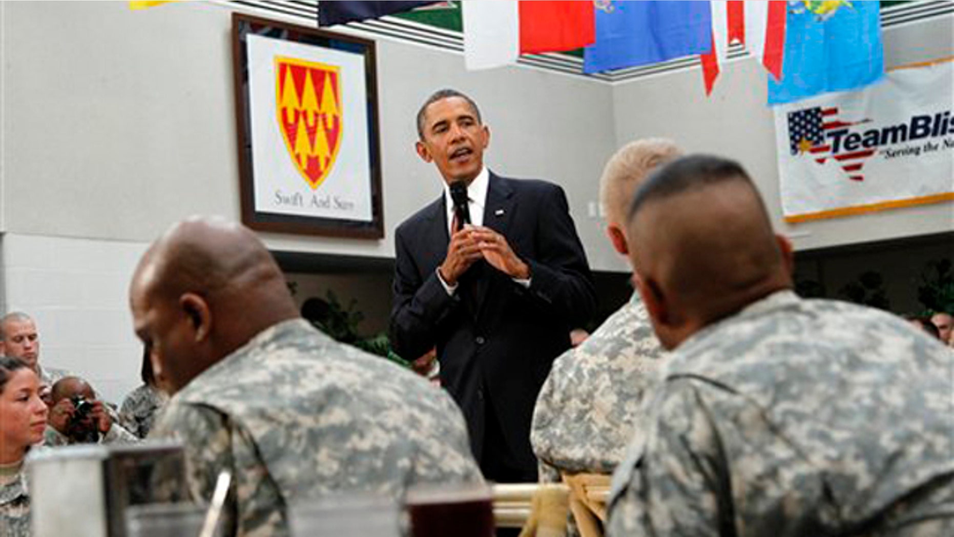 President Obama speaks to members of the military Aug. 31 at Fort Bliss in El Paso, Texas. (AP Photo)