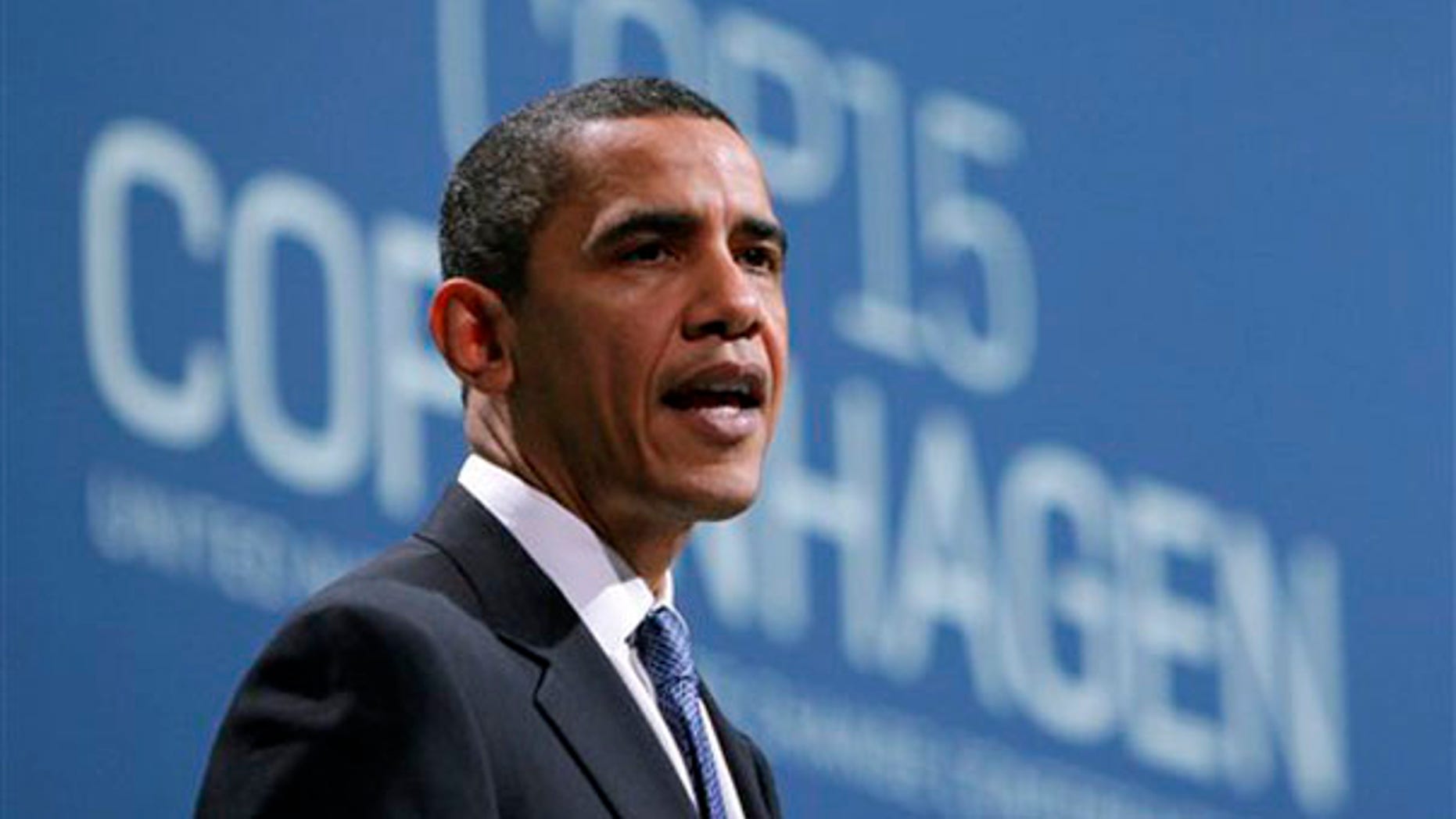 President Obama speaks during the plenary session at the climate summit in Copenhagen, Denmark, Dec. 18. (AP Photo)