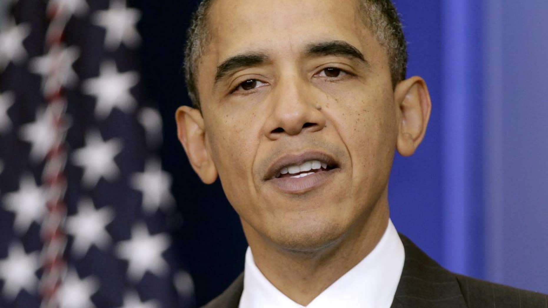 President Barack Obama makes a statement on today's initial public stock offering of General Motors, Thursday, Nov. 18, 2010, in the press briefing room at the White House in Washington. (AP Photo/J. Scott Applewhite)