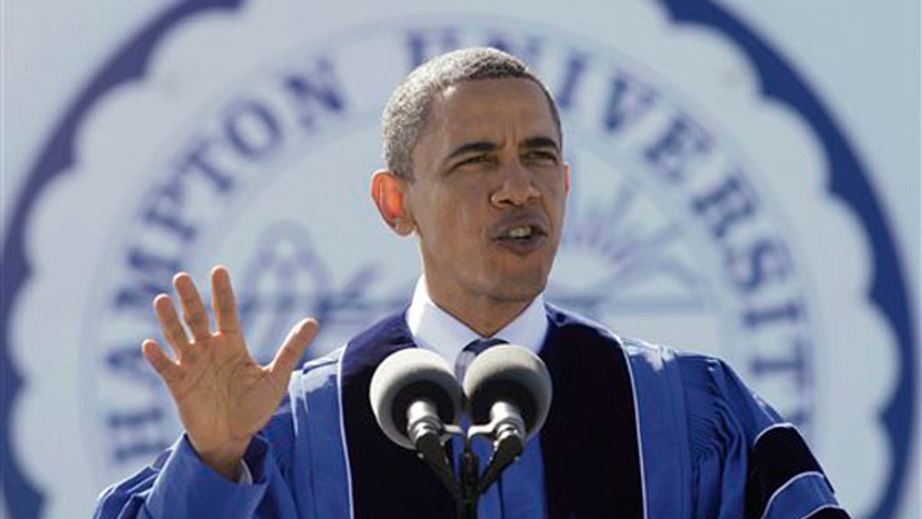 President Obama speaks to the graduating class at Hampton University in Hampton, Va., May 9. (AP Photo)