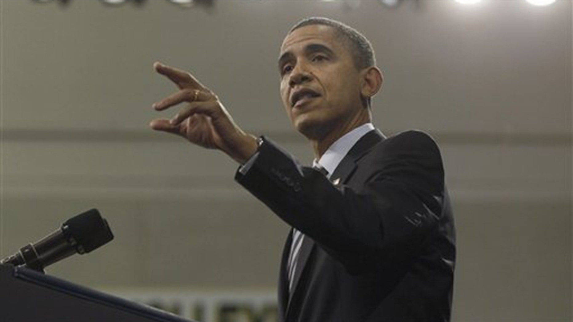 President Obama speaks at Northern Michigan University in Marquette, Mich., Feb. 10.