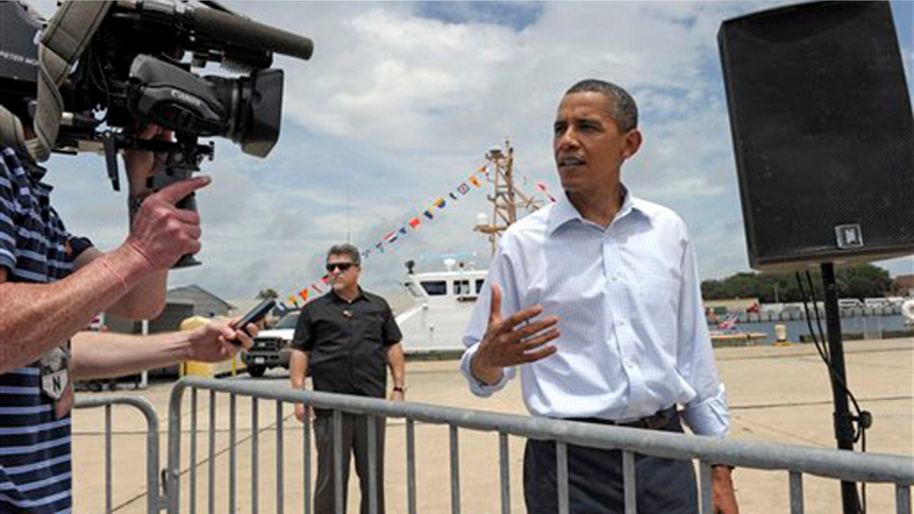 President Obama talks about his position on the mosque at Ground Zero at the U.S. Coast Guard Panama City District Office in Panama City, Fla., Aug. 14. (AP Photo)